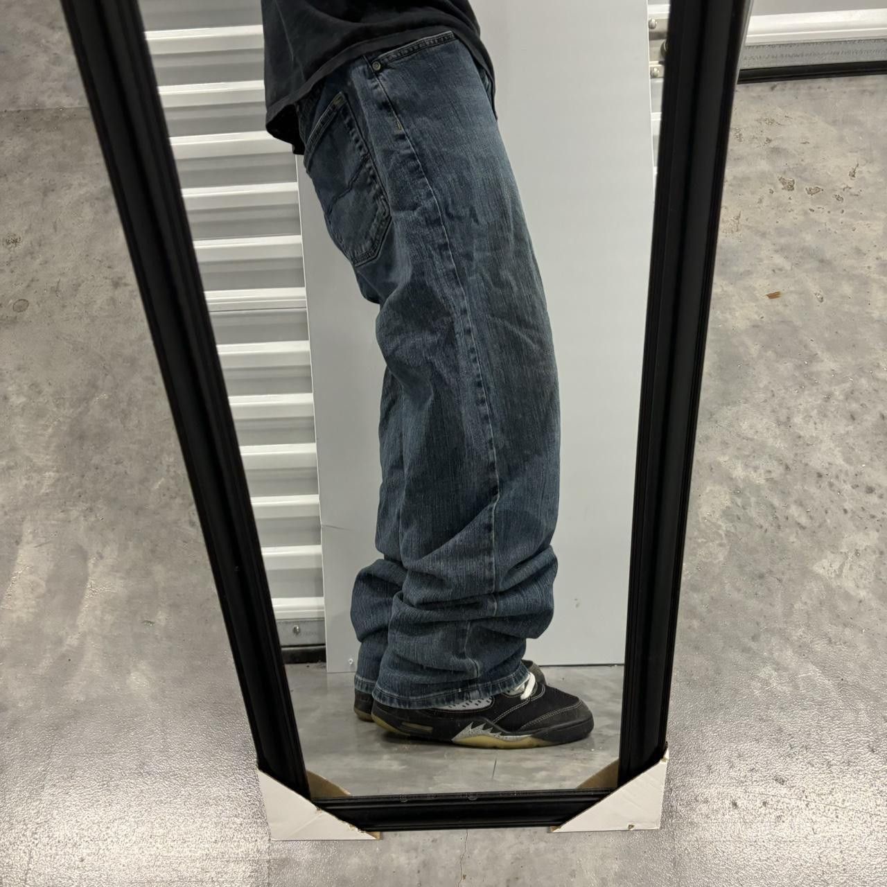 Japanese Brand × Vintage Crazy Vintage Y2K/2000s Baggy grunge Dark Wash Skater Denim Jeans! Size US 40 / EU 56 - 2 Thumbnail