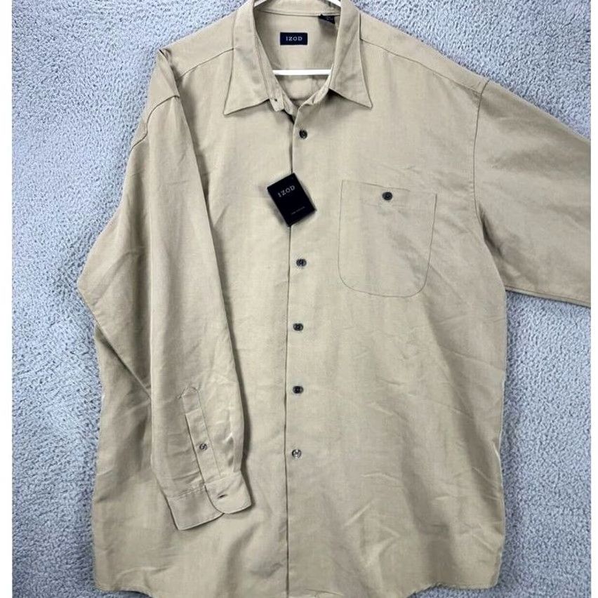 Izod IZOD Button-Down Shirt Mens XL Brown Long Sleeve Pocket Logo NEW Size US XL / EU 56 / 4 - 2 Thumbnail