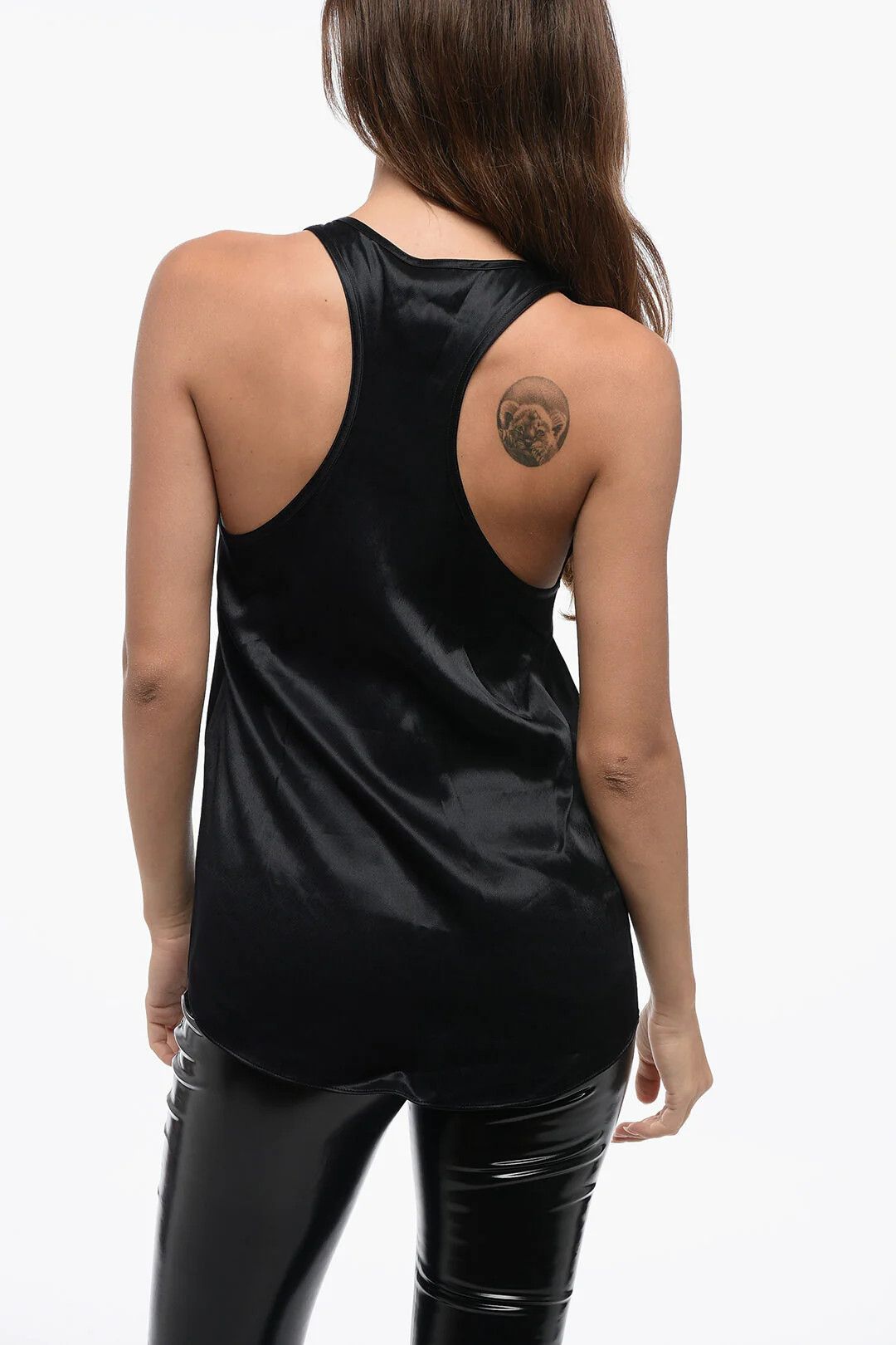 Etro og1mm0426 Satin Tank Top in Black Size XS / US 0-2 / IT 36-38 - 2 Thumbnail