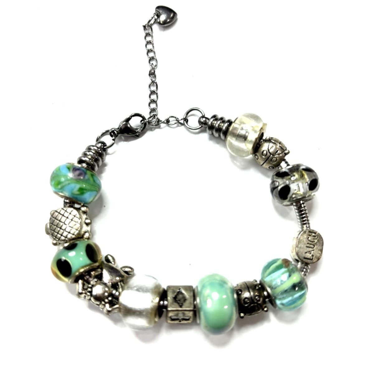 Other EUROPEAN BEADS Women's Blue Themed Silver Charms Bracelet Size ONE SIZE - 3 Thumbnail