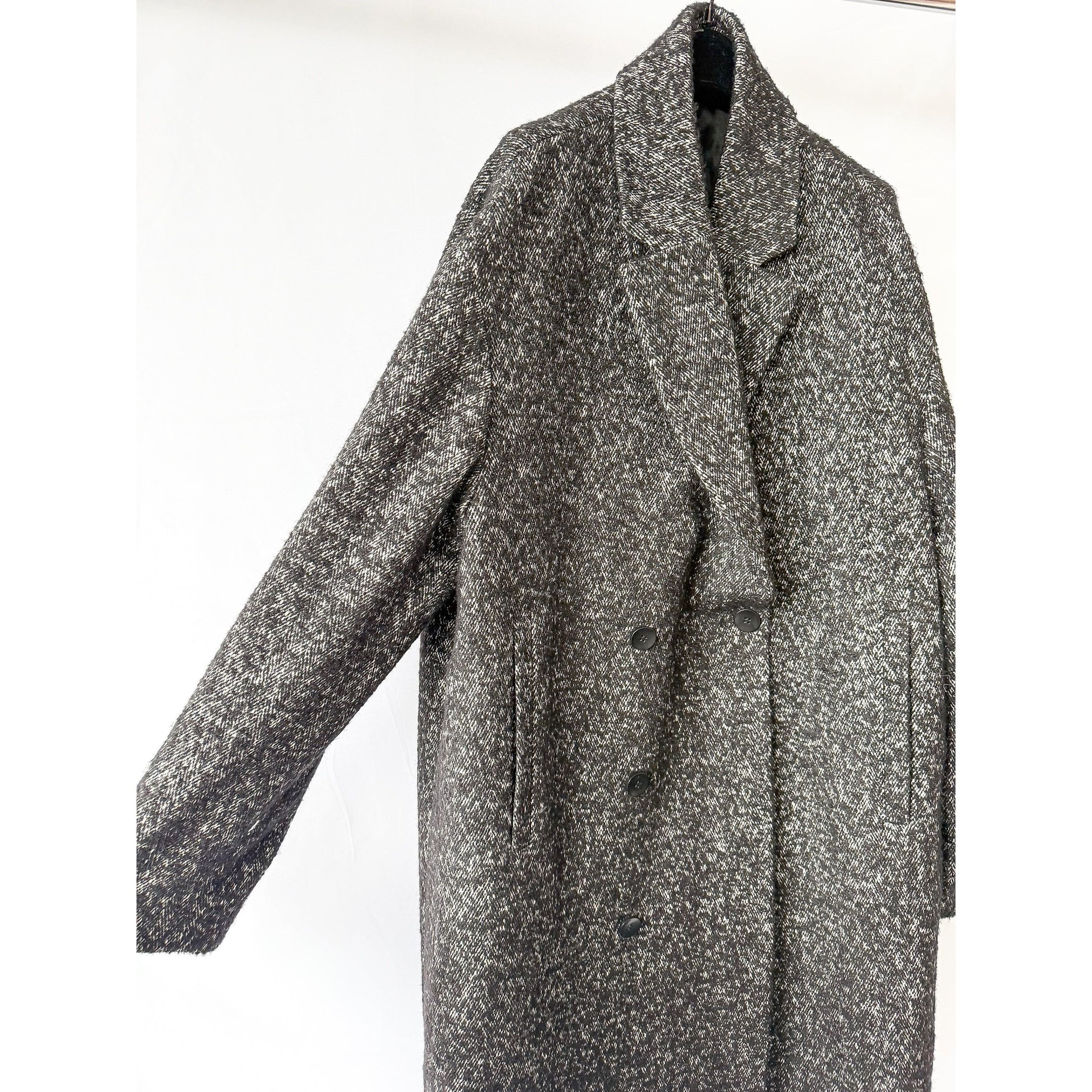 Calvin Klein Calvin Klein Boucle Wool Blend Black Coat Size US L / EU 52-54 / 3 - 3 Thumbnail