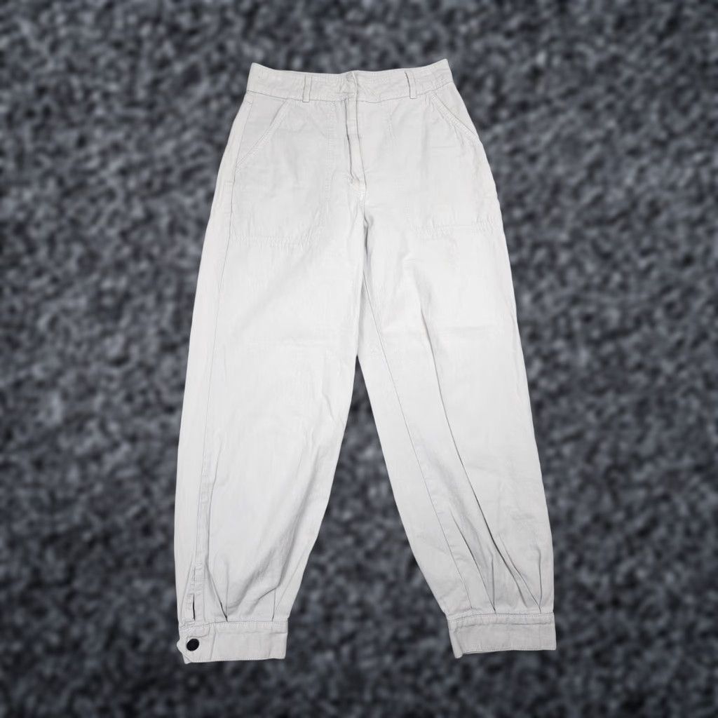 Aritzia Aritzia Wilfred Free High Waist Barrel Pants Ankle Snap Size 4 Gray Linen Blend Pants Women Regular 26in Inseam Tapered Gray Size 27" / US 4 / IT 40 - 1 Thumbnail