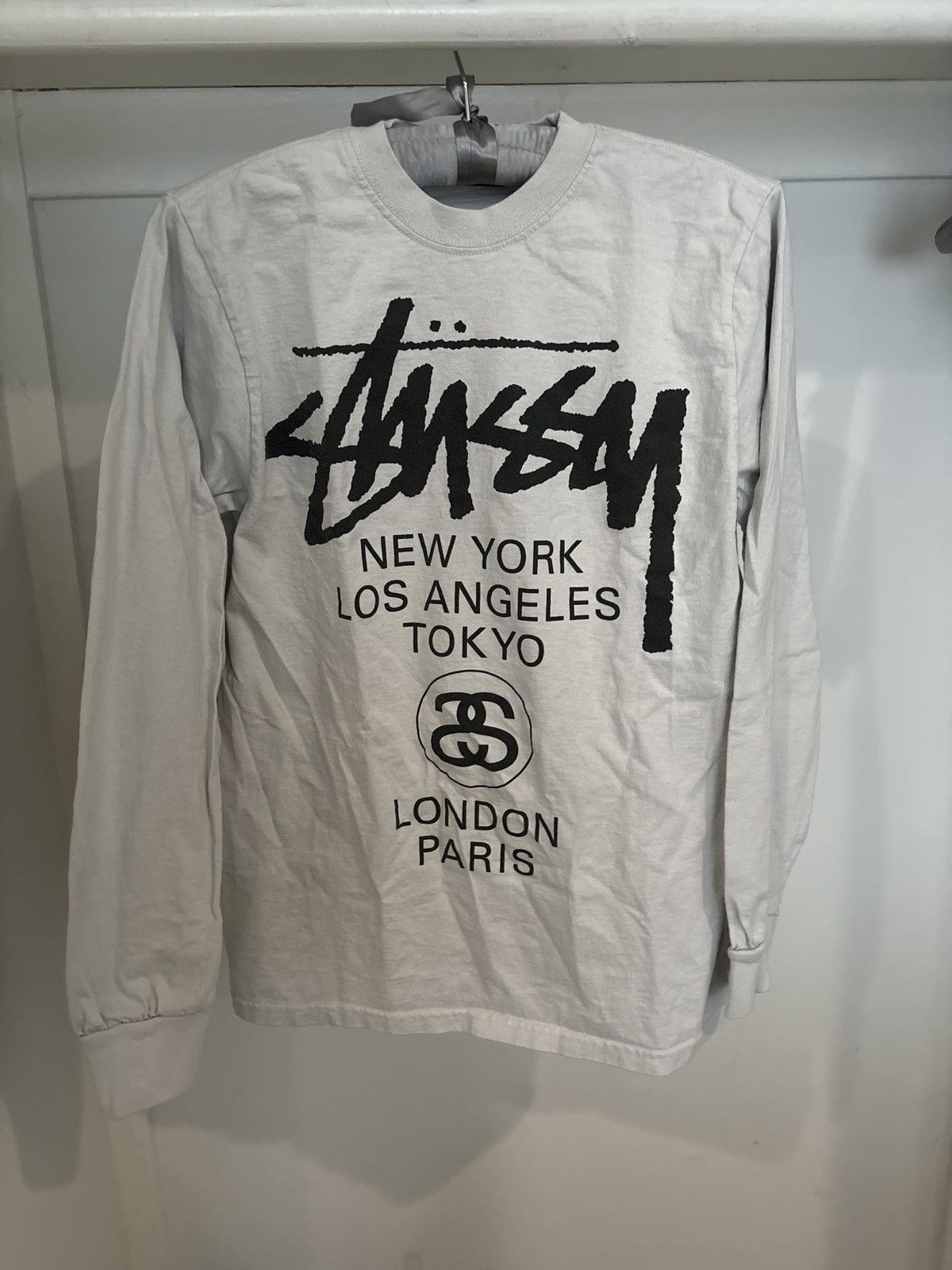 Stussy Stussy World Tour L/S T-Shirt White | Grailed