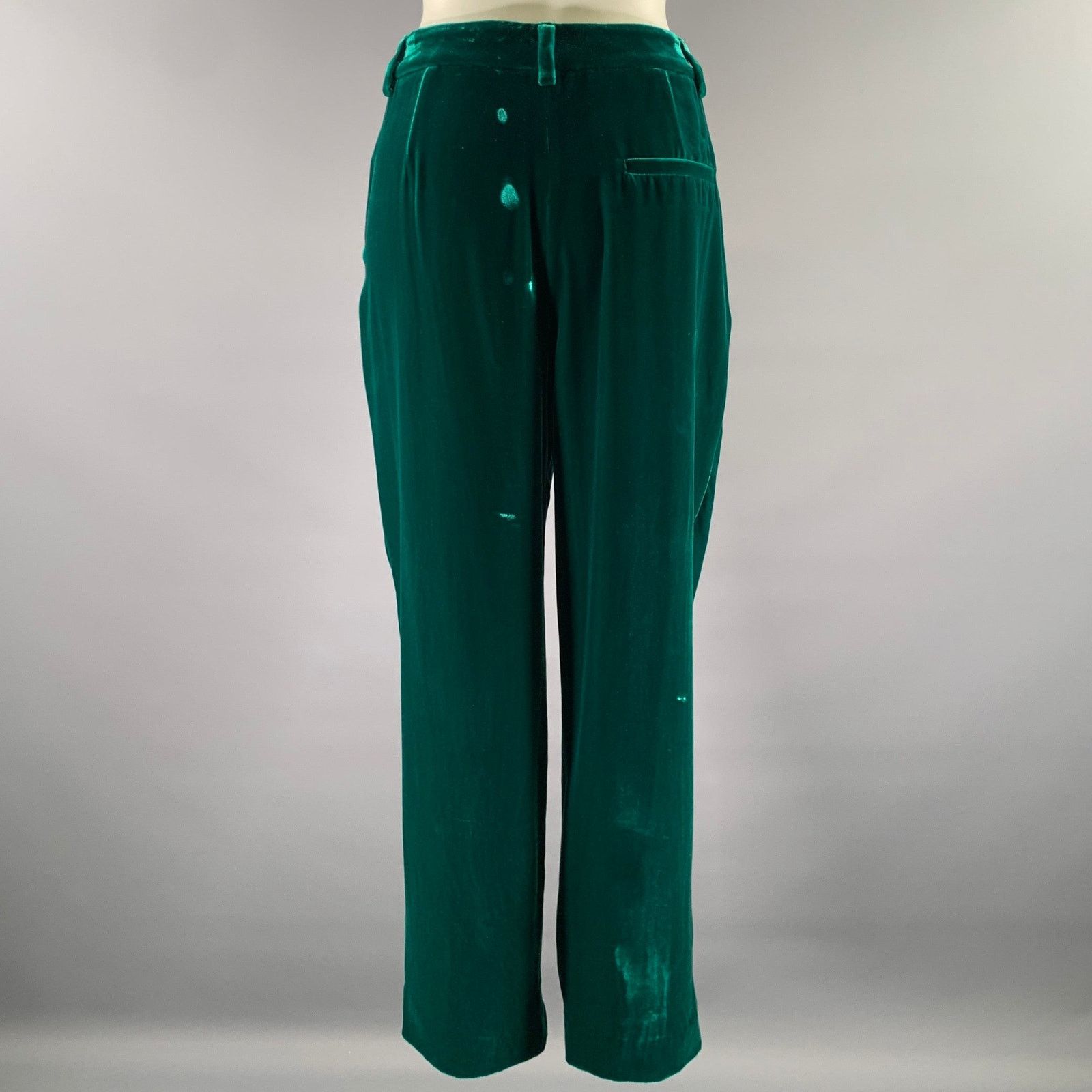 Giorgio Armani GIORGIO ARMANI Green Emerald Velvet Dress Pants Size US 30 / EU 46 - 3 Thumbnail