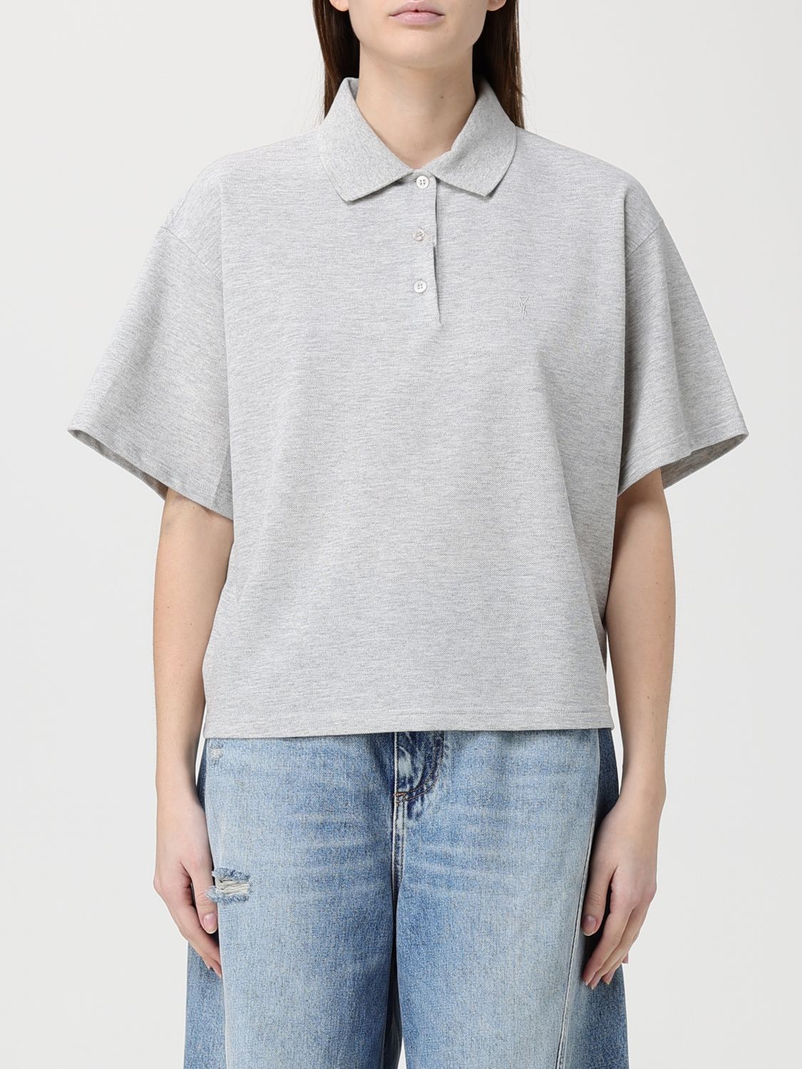 Saint Laurent Paris Saint Laurent Polo Shirt Woman Grey Size XS / US 0-2 / IT 36-38 - 1 Thumbnail