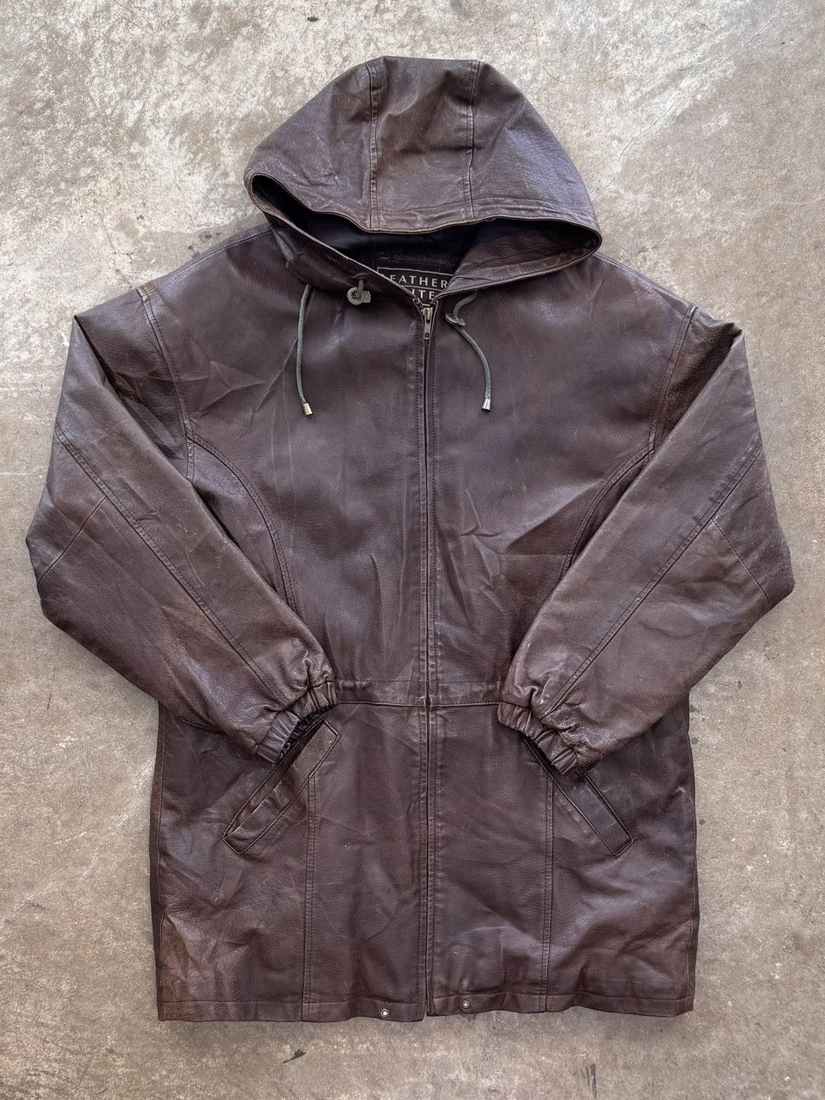 Vintage Vintage Leather Limited Leather Zip Up Hooded Jacket Large Size US L / EU 52-54 / 3 - 2 Thumbnail