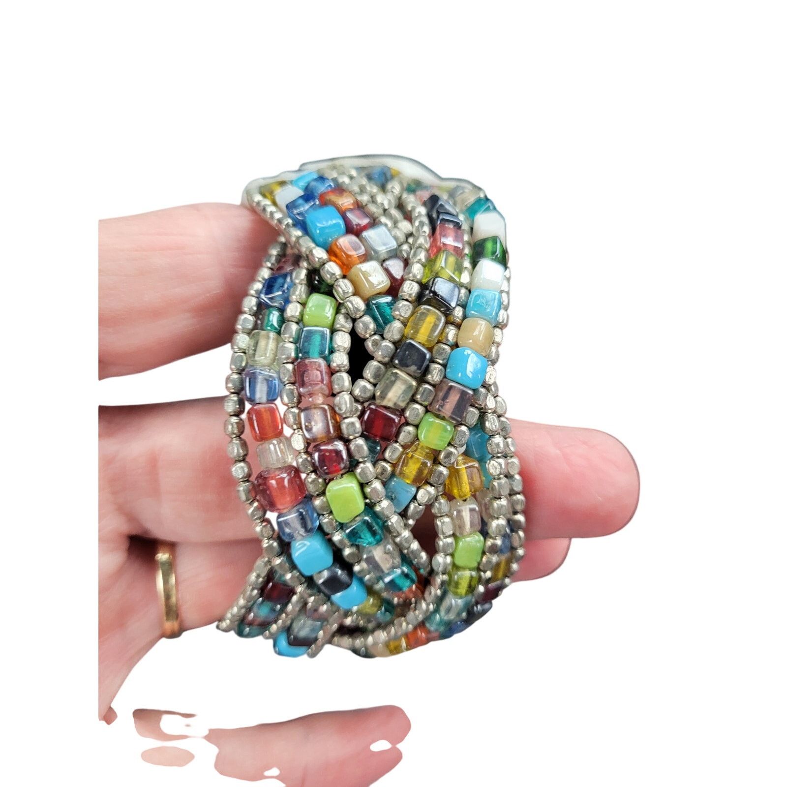 & Other Stories Vintage Boho Tribal Multi-Strand Bead Cuff Bracelet Size ONE SIZE - 1 Thumbnail