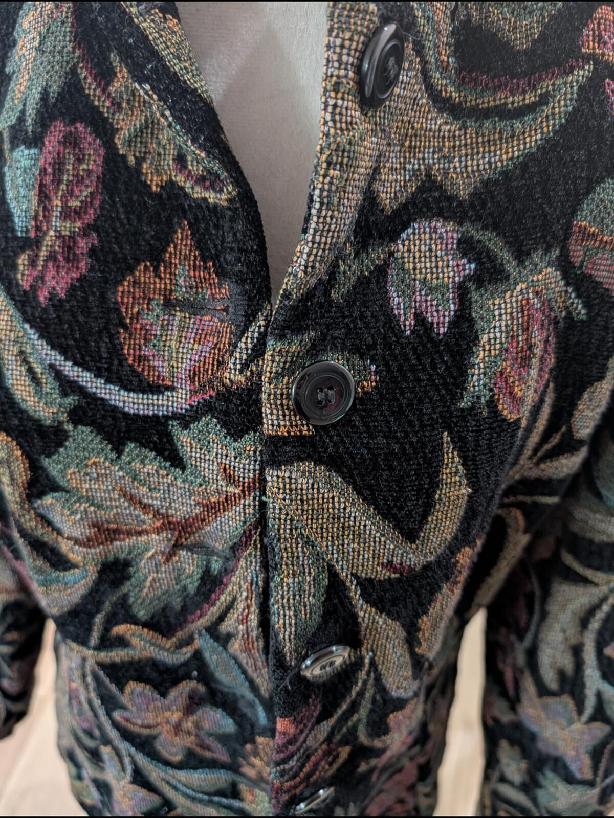 Other Vintage Portrait Floral Tapestry Button-Front Jacket Size L / US 10 / IT 46 - 5 Thumbnail