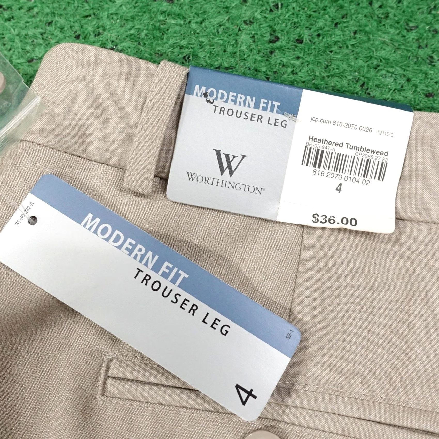Worthington Worthington Pants Womens 4 Beige Modern Fit Trouser Leg Dress Pants 28x32 Size 27" / US 4 / IT 40 - 6 Thumbnail