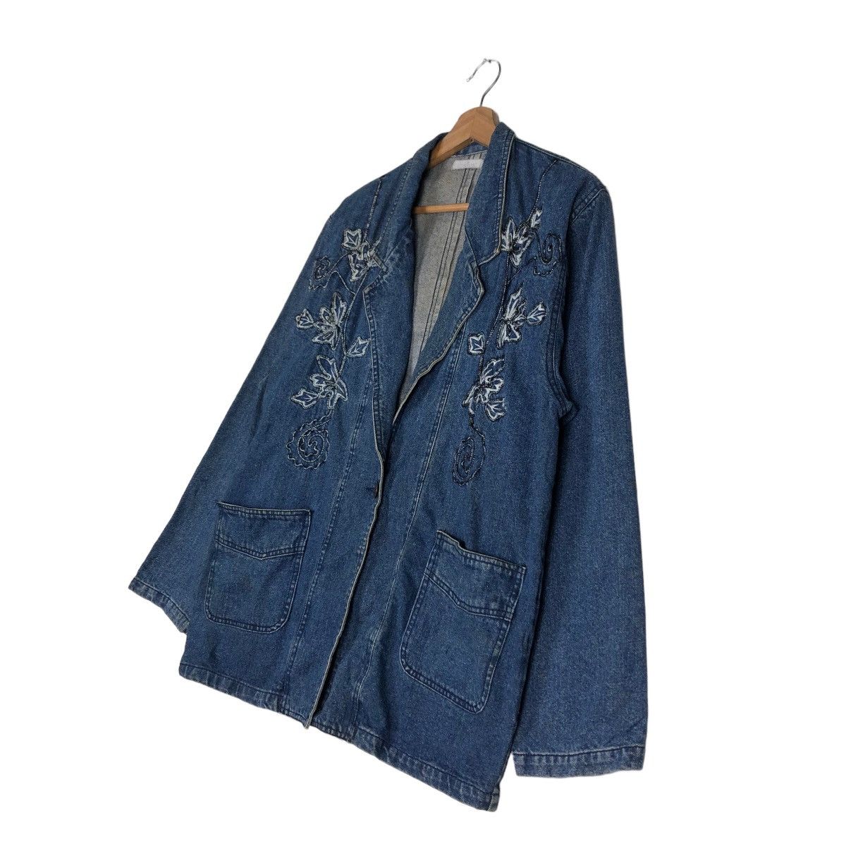 Japanese Brand 🔥Vtg Denim Jacket Embroidered Flower Corrose Issey Miyake Size US M / EU 48-50 / 2 - 2 Thumbnail
