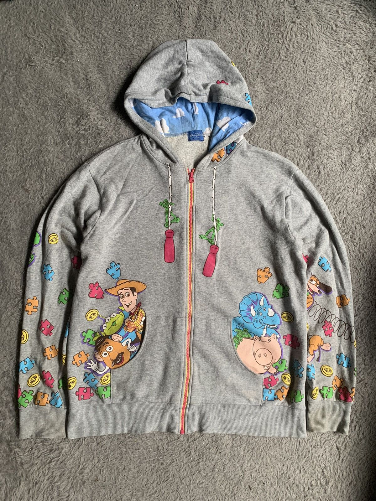 Japanese Brand Vintage Y2K Toy Story Tokyo Disney Over Print Zip Hoodie Size US L / EU 52-54 / 3 - 1 Thumbnail