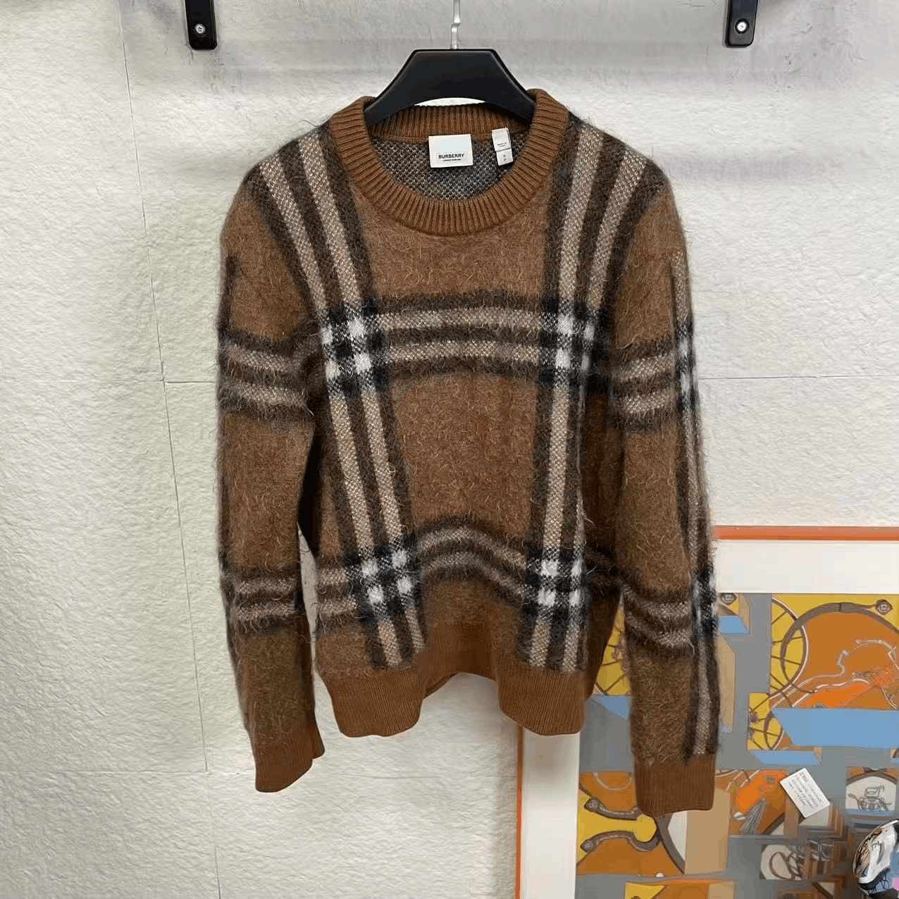 Burberry Burberry Check Mohair Sweater Size S / US 4 / IT 40 - 1 Thumbnail