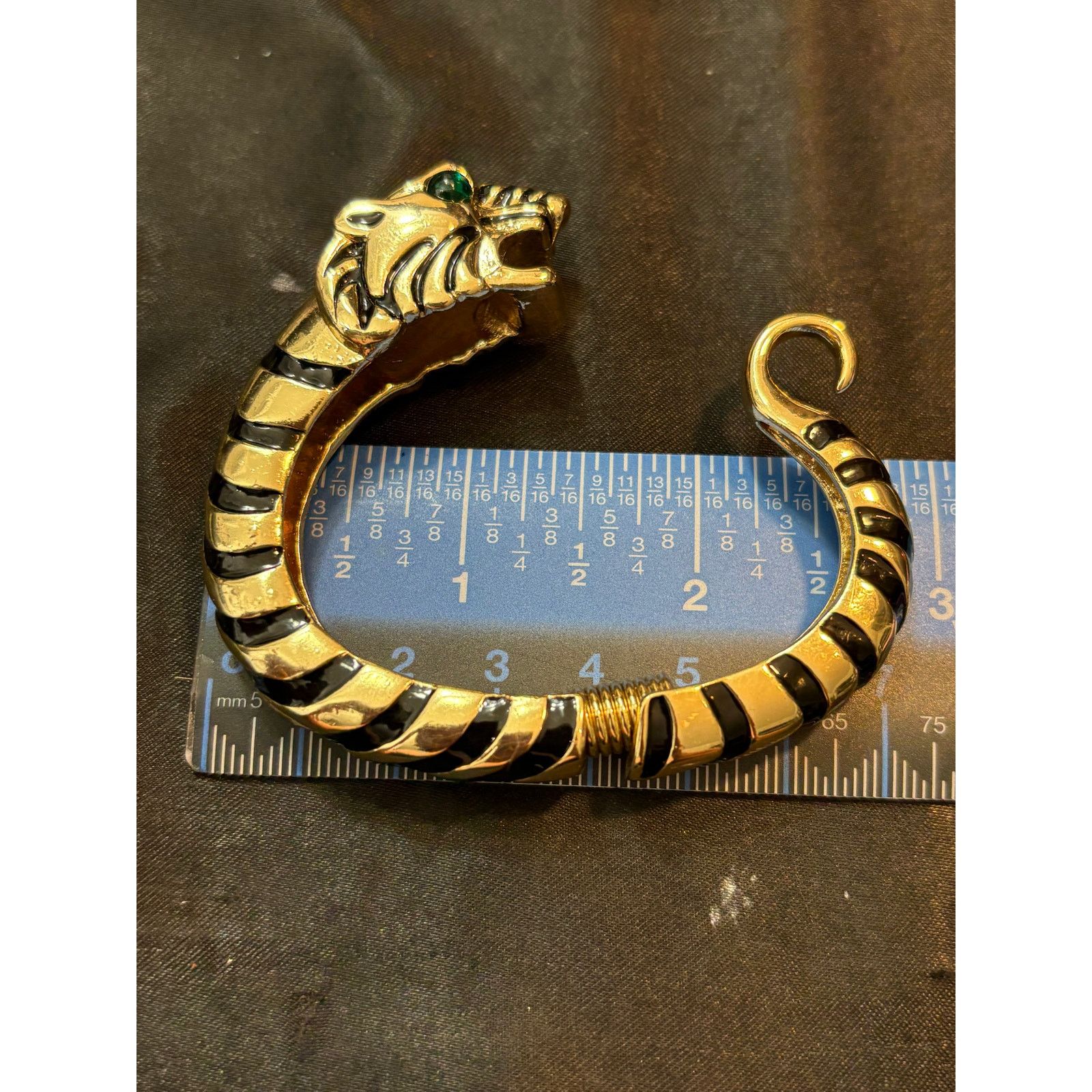 Kenneth Jay Lane Vintage Robert Jay Lane Tiger Head Cuff Bracelet size 5.5” Size ONE SIZE - 2 Thumbnail