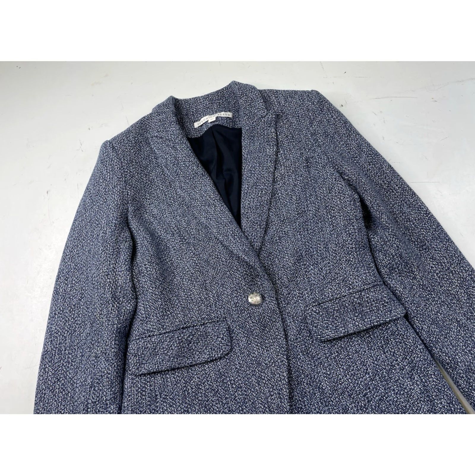 Veronica Beard VERONICA BEARD Blazer Women 2 Blue Tweed USA Button Jacket, Basic, Polyester, Regular Size 2, Blue, USA, Blazer, Women, Button Closure Size XS / US 0-2 / IT 36-38 - 2 Thumbnail