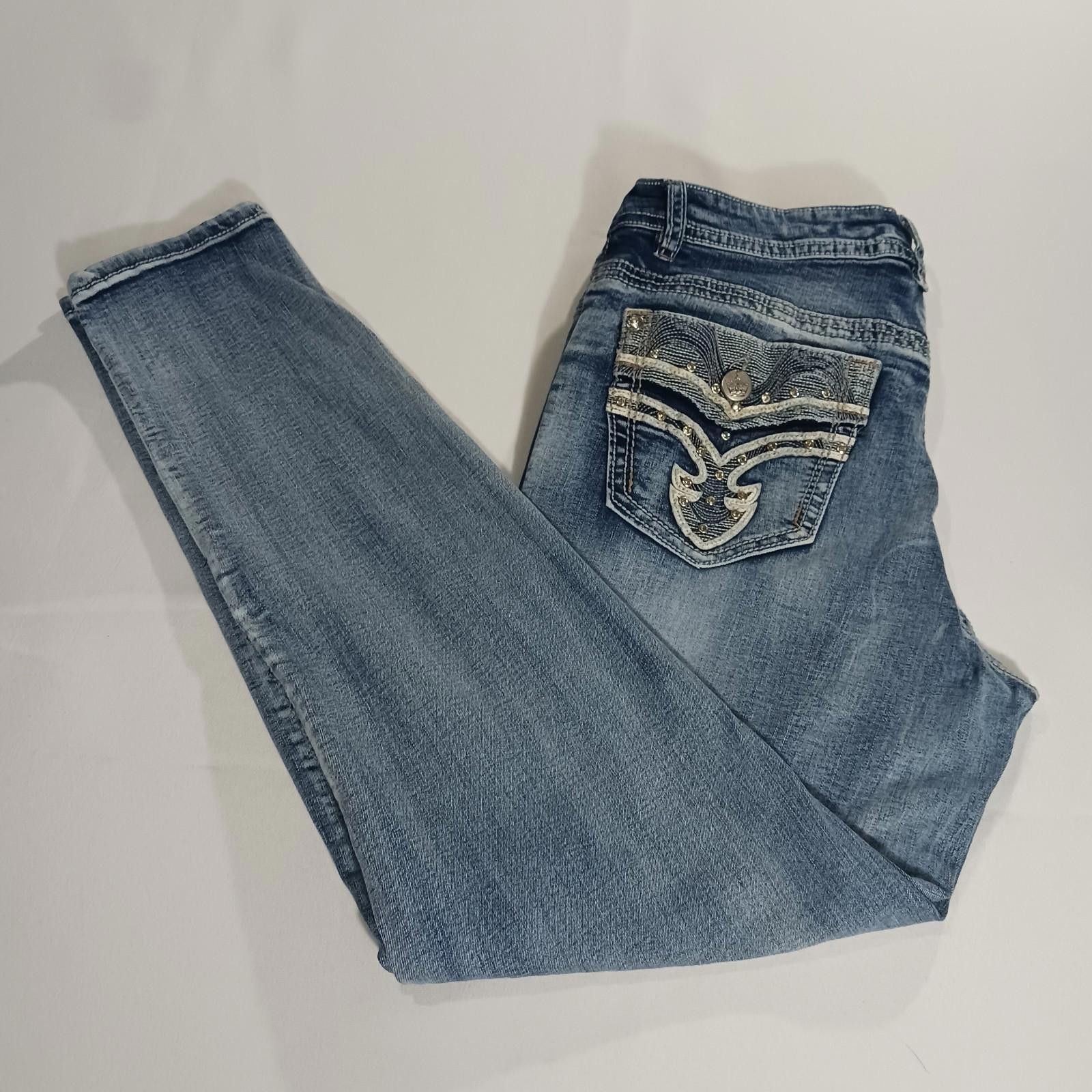 Other Rebel & Soul Women’s 12 Blue Distressed Skinny Jeans (31×30) Size 34" / US 12 / IT 48 - 1 Thumbnail