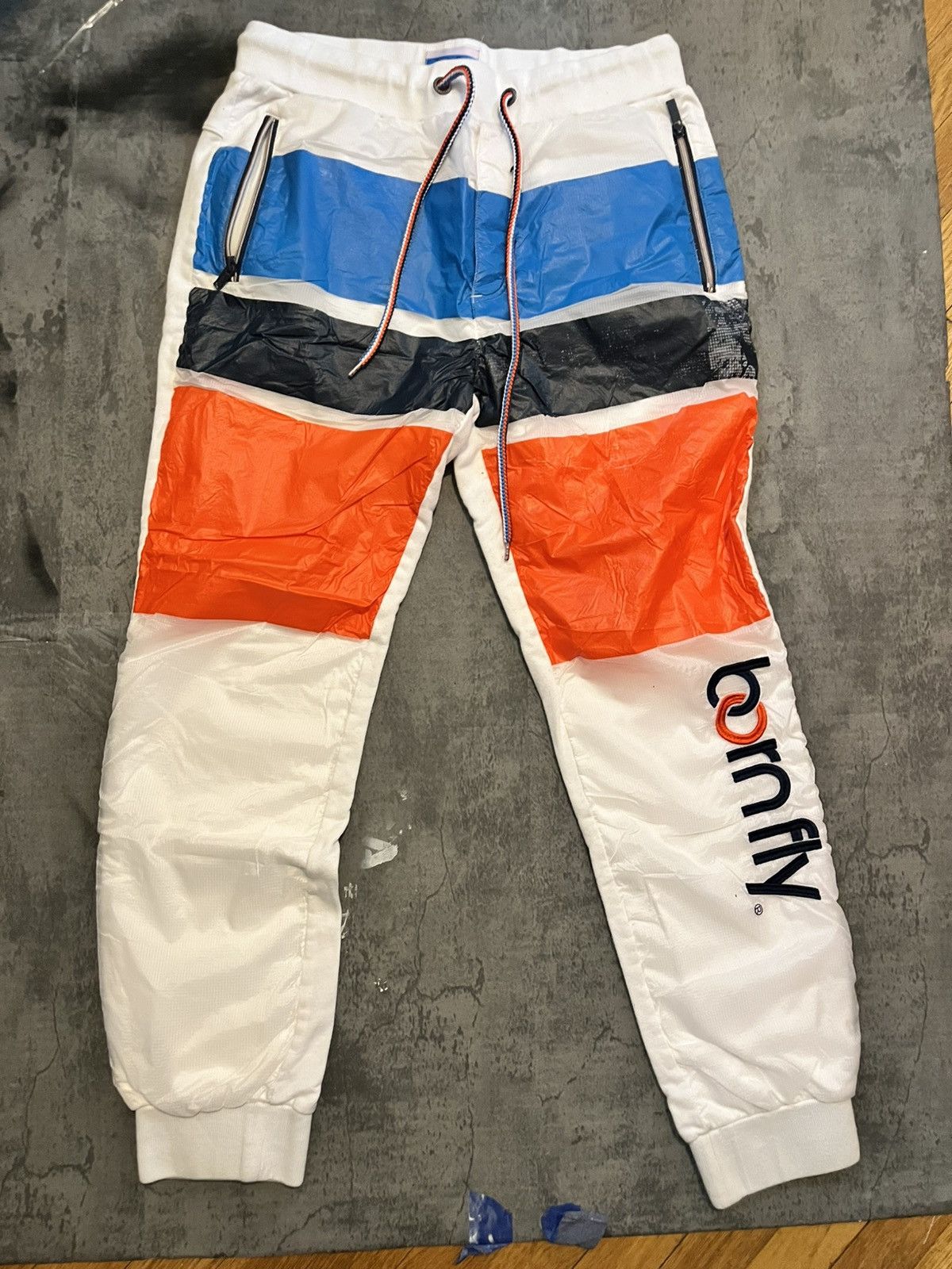 Born Fly Born Fly “Anytown USA” White Track Pants Size US 32 / EU 48 - 1 Thumbnail