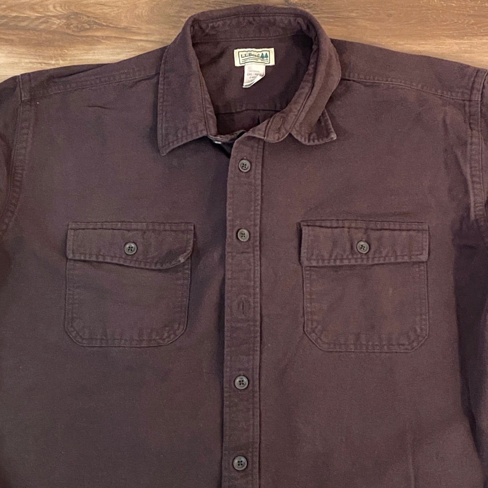 Vintage LL Bean Button-Up Shirt Mens 2XL Brown Long Sleeve Heavyweight Flannel Pockets Workwear Casual Outdoor Size US XXL / EU 58 / 5 - 3 Thumbnail