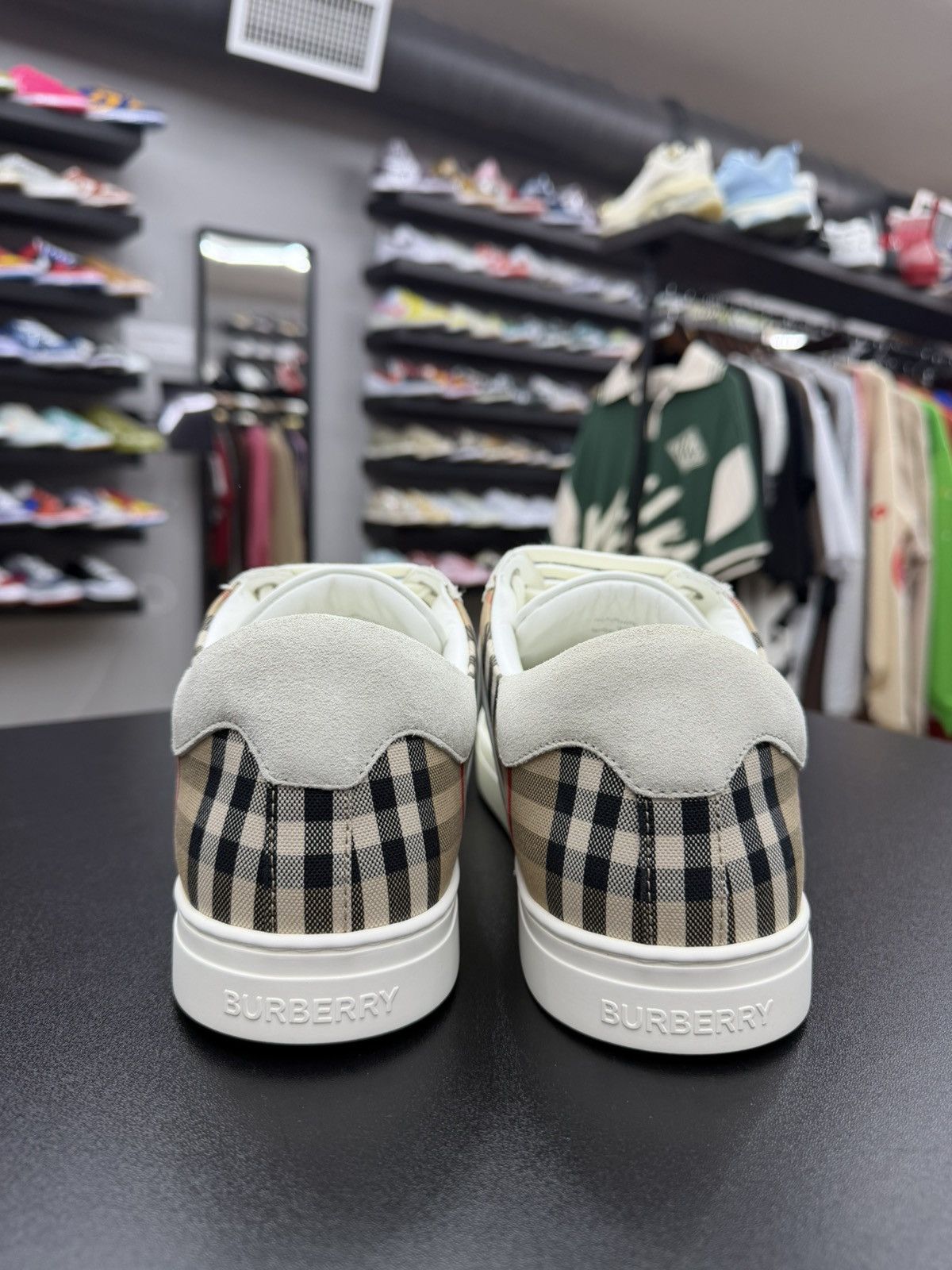 Burberry Size 12US/45EU - Burberry Leather Check Suede Low Tops Size US 12 / EU 45 - 4 Thumbnail