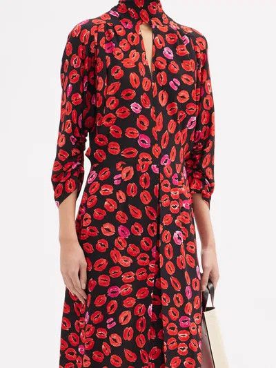 Marni o1y1025 Midi Dress in Black/Red Size XS / US 0-2 / IT 36-38 - 3 Thumbnail