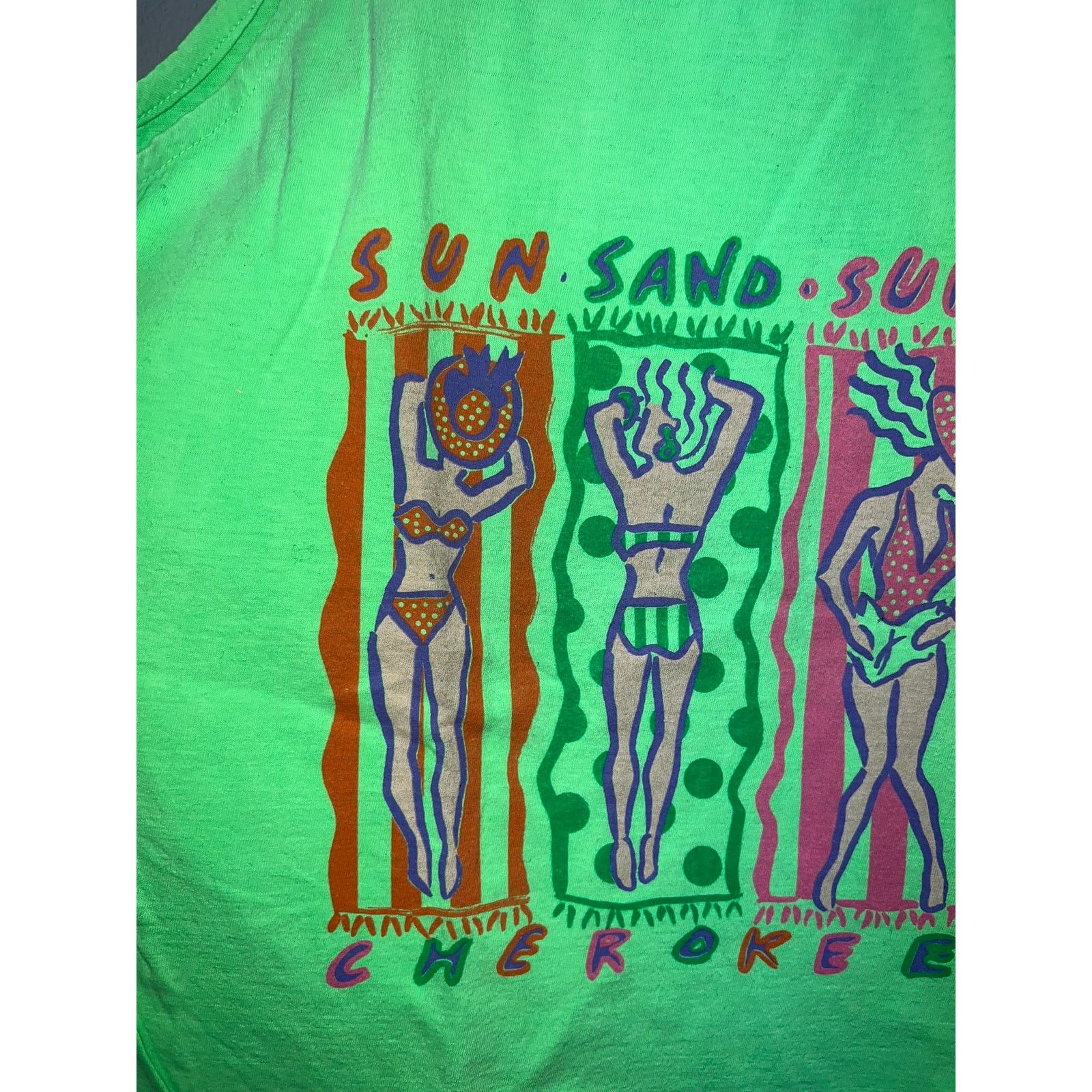 Cherokee Womens Vintage Beach Shirt Tank Top Sun Sand Surf Top Small Size S / US 4 / IT 40 - 2 Thumbnail