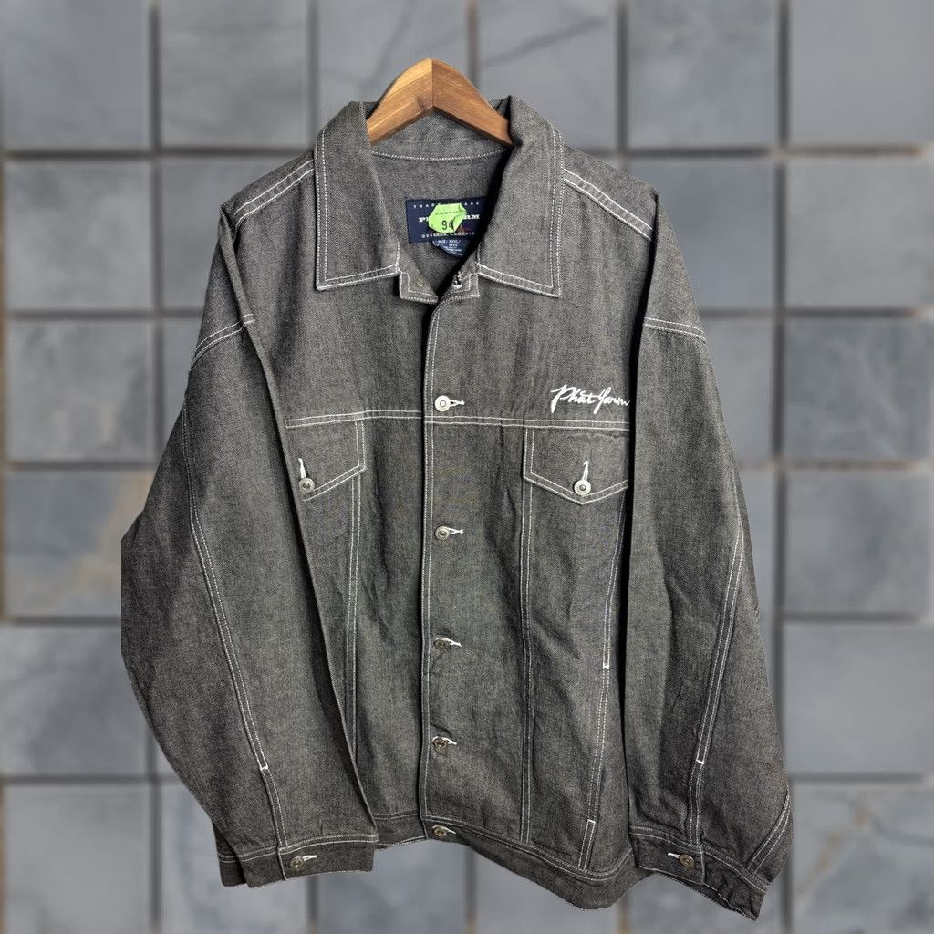 Phat Farm Phatfarm Denim Jacket Mens 3XL Gray Contrast Stitch Trucker Embroidered Logo Jacket Mens 3XL Gray Denim Embroidered Logo Size US XXL / EU 58 / 5 - 1 Thumbnail