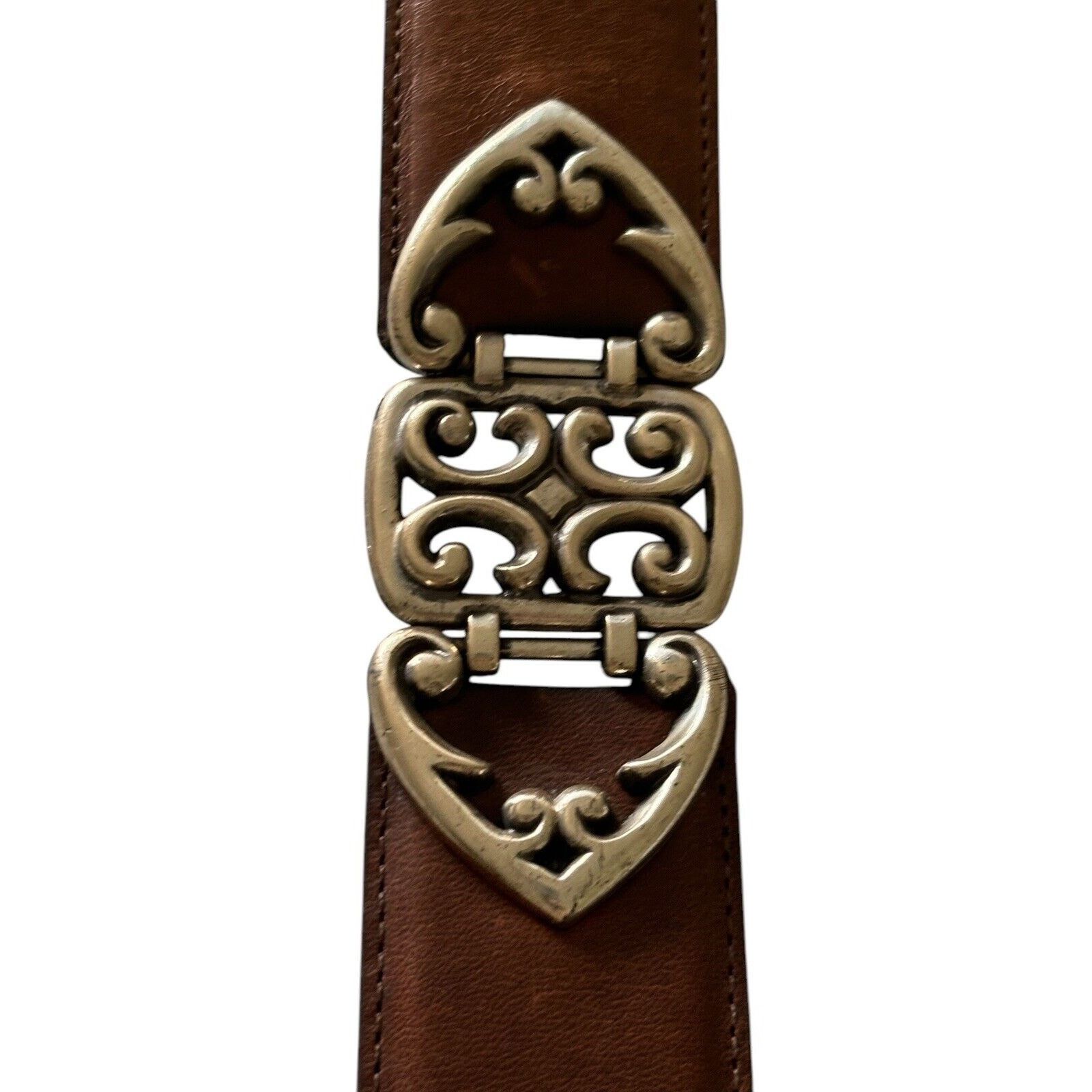 Brighton Brighton Art Nouveau Belt brown Leather Silver Swirl Sz S Size ONE SIZE - 12 Thumbnail