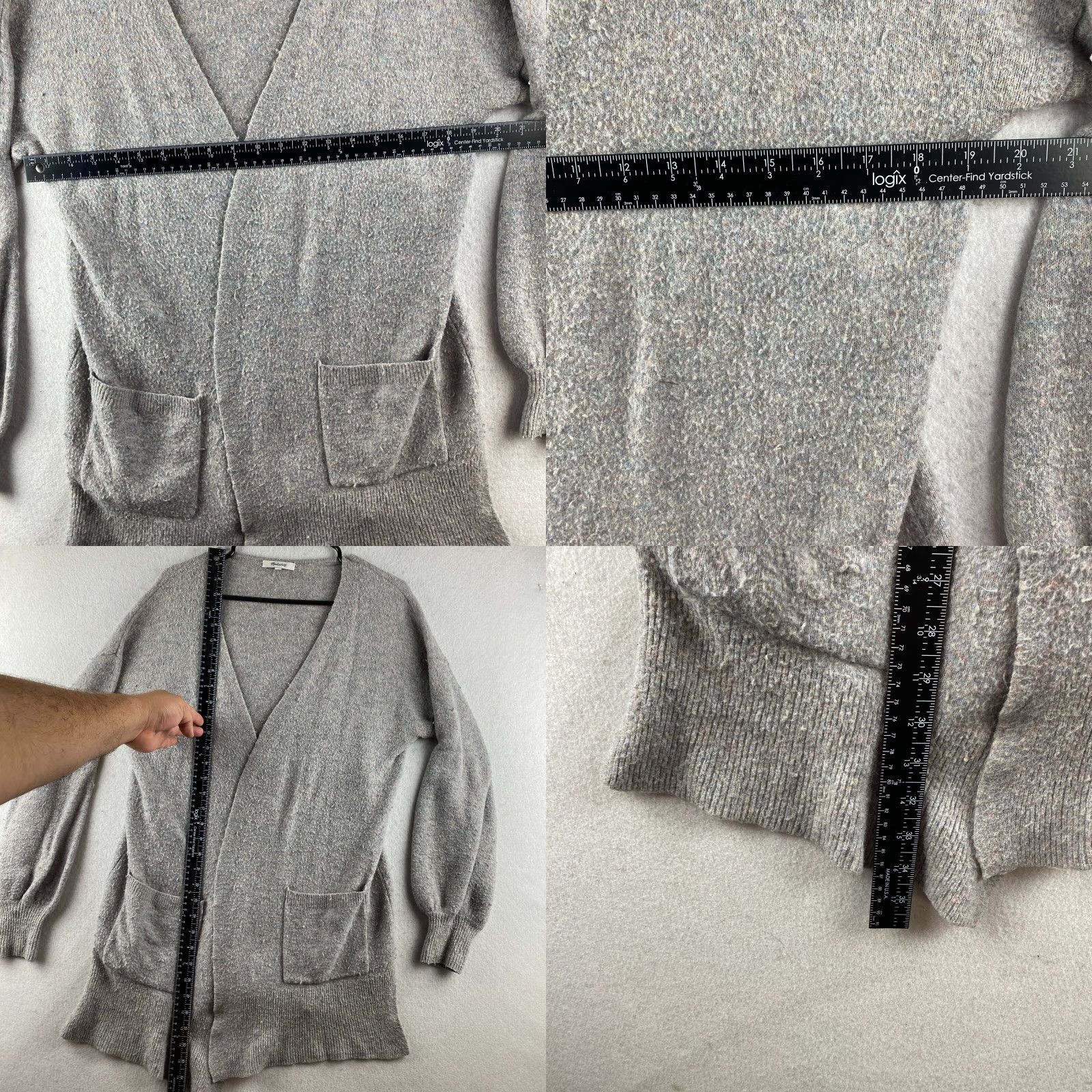 Madewell Madewell Cardigan Sweater Womens M Open Front Gray Alpaca Wool Blend Knit Contemp Casual Modern Size M / US 6-8 / IT 42-44 - 8 Thumbnail
