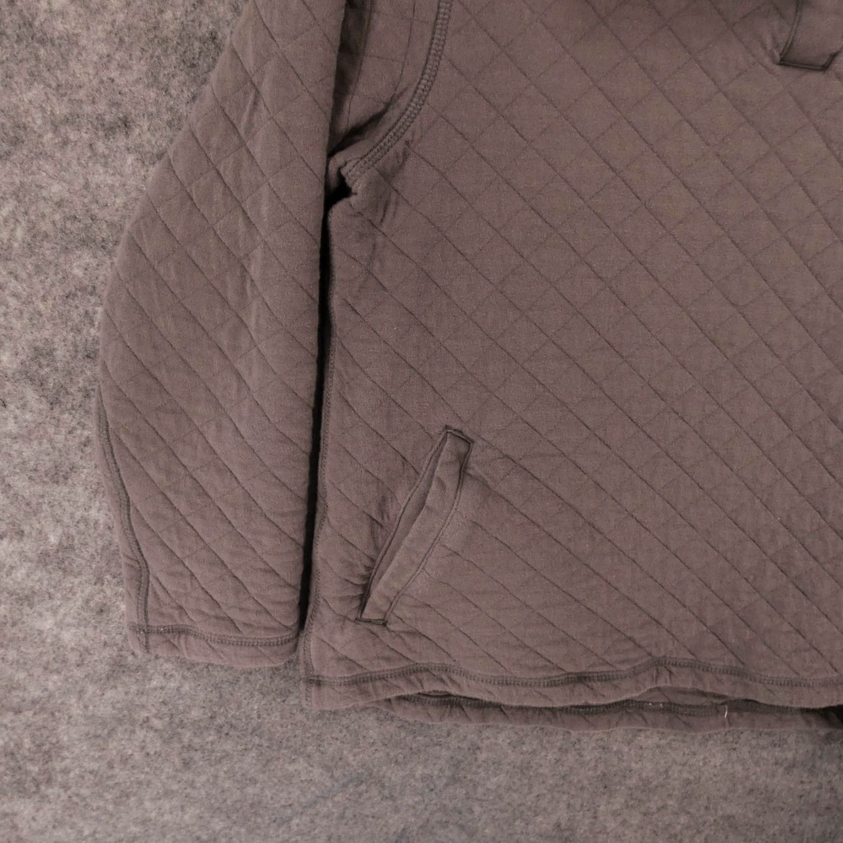 Vintage Banded Sweatshirt Womens Small Gray Quilted 1/4 Button Up Soft w Pockets Size S / US 4 / IT 40 - 4 Thumbnail