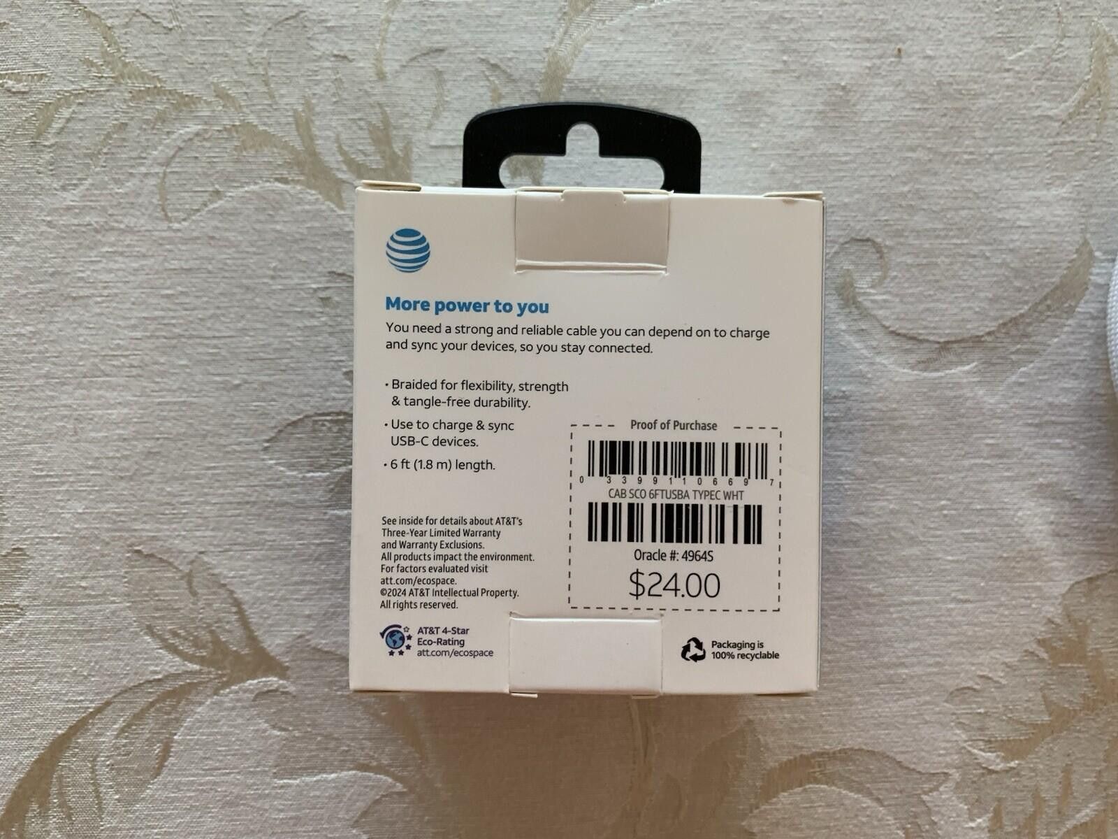 In The Attic USB A to USB C Braided Cable 6ft Size ONE SIZE - 2 Thumbnail