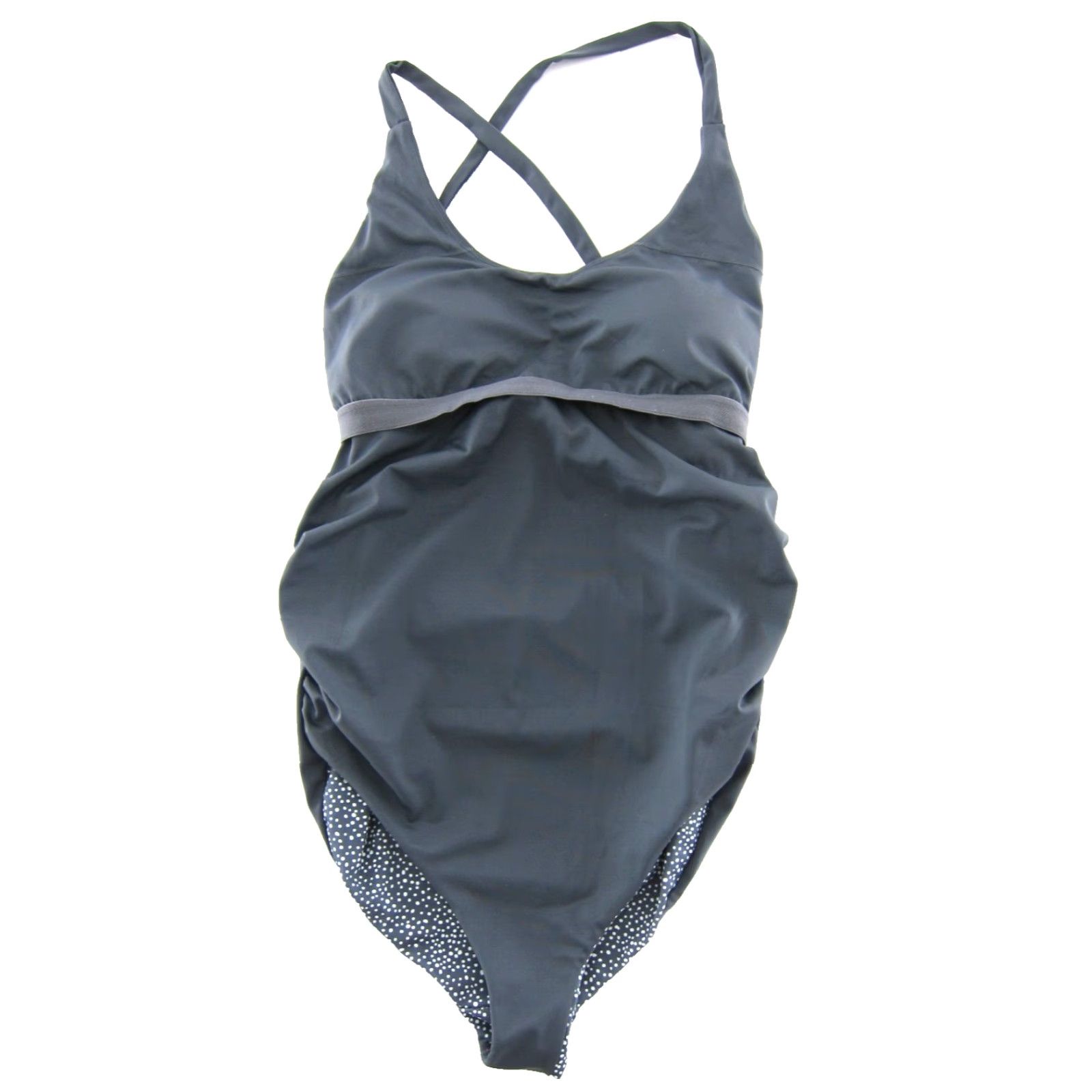 Vintage SENITA Athletics Grey White Polka Dot Padded Low Back One Piece Swimsuit M Womens Featured: Polka Dot, Padded, Low Back, Nylon Spandex Size ONE SIZE - 7 Thumbnail