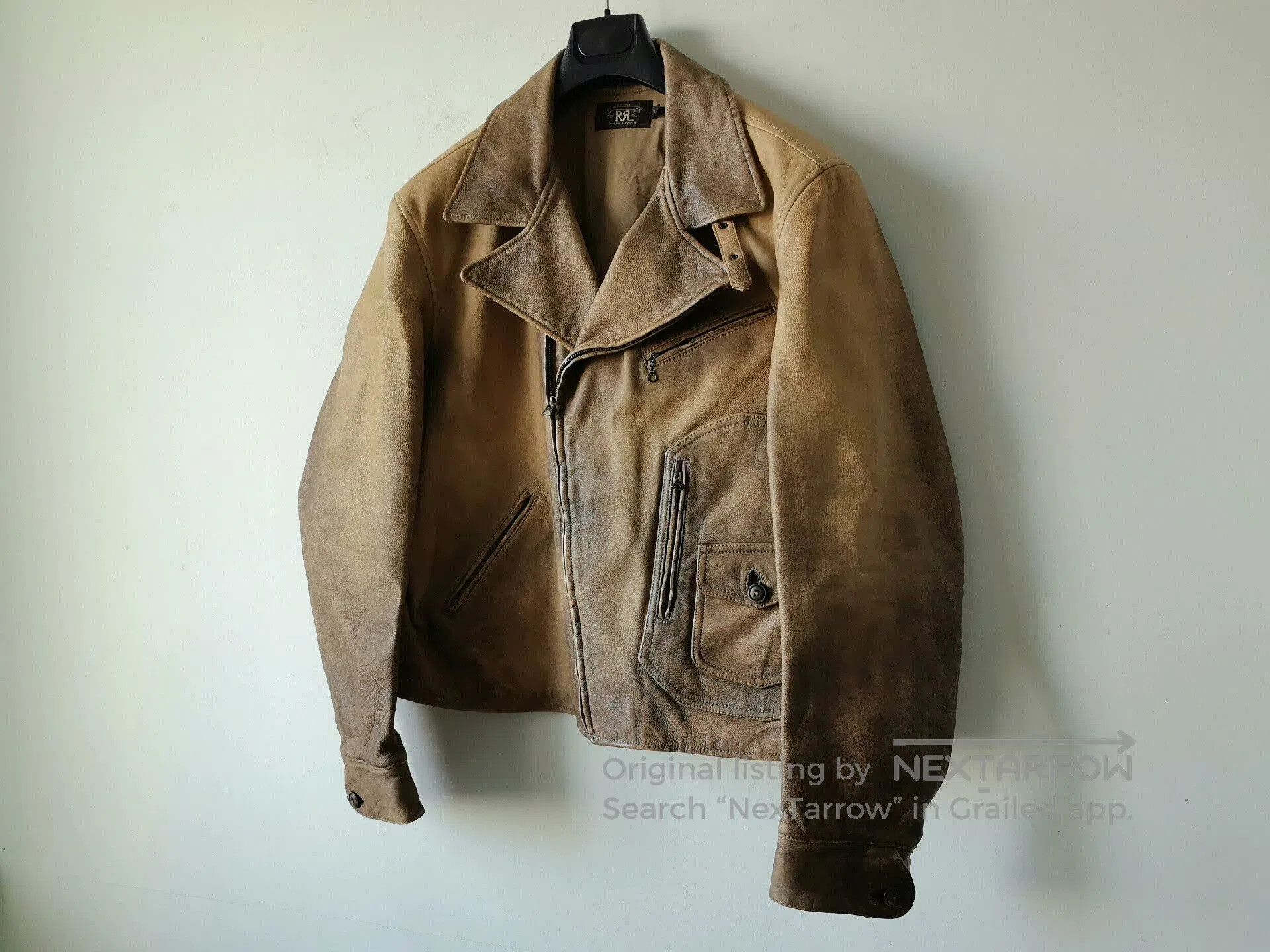 RRL Ralph Lauren rrl vintage heavy leather jacket. Size US XL / EU 56 / 4 - 2 Thumbnail