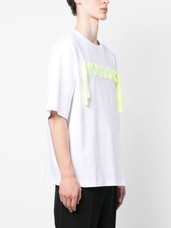 Lanvin o1y0225 Logo Crewneck T-Shirt in White/Yellow Size US M / EU 48-50 / 2 - 3 Thumbnail