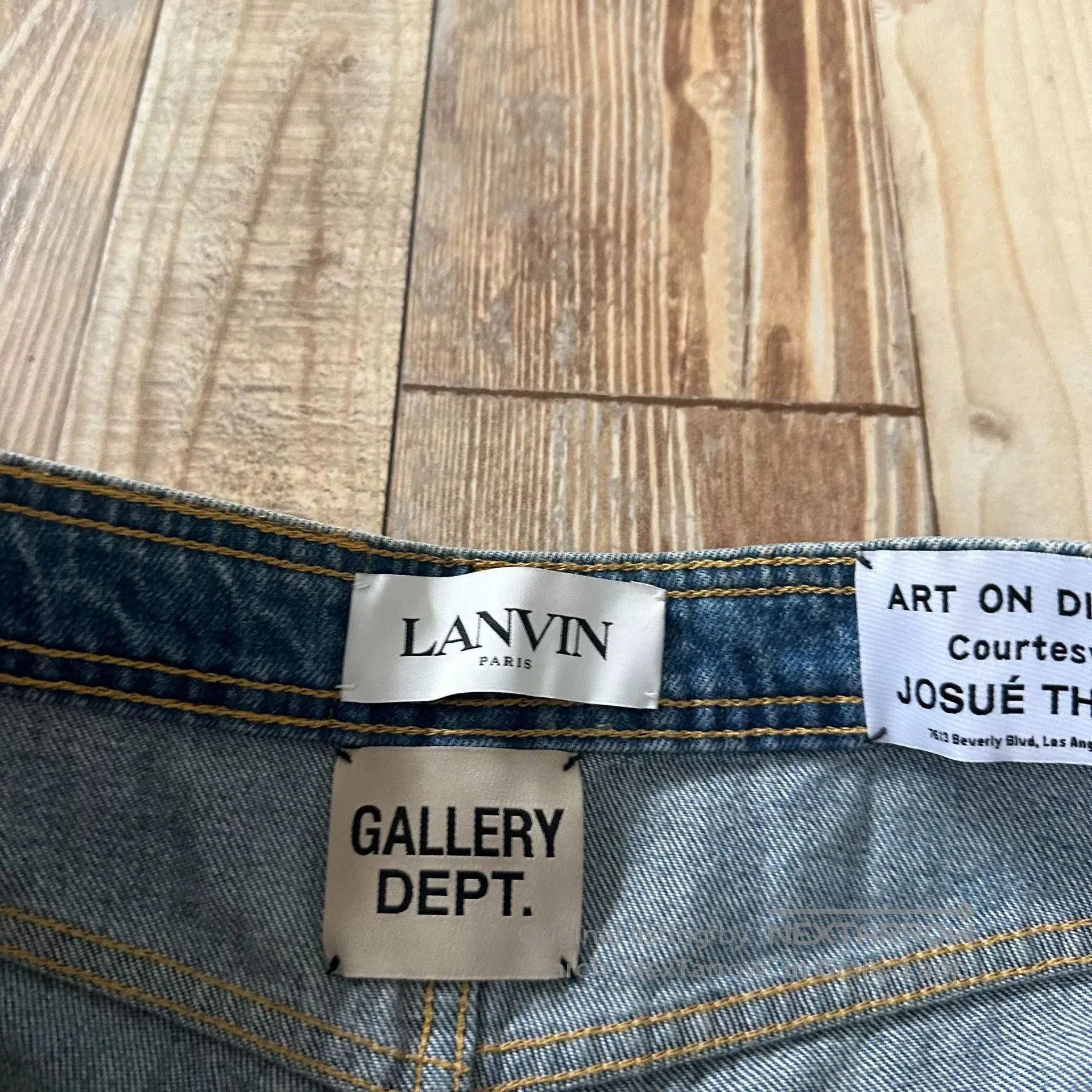 Gallery Dept. LANVIN x Gallery Dept Blue Spliced Splatter Jeans. Size US 38 / EU 54 - 4 Thumbnail