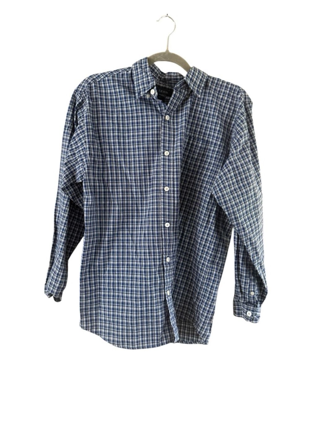 Izod Men's IZOD Blue White Plaid Casual Button Down Shirt XL Size US XL / EU 56 / 4 - 2 Thumbnail