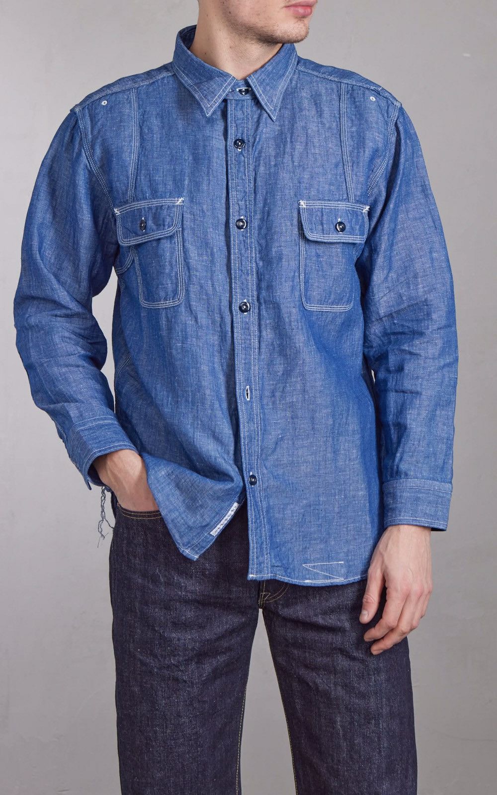 Pherrow's Pherrow’s 770WS Chambray Work Shirt Size US M / EU 48-50 / 2 - 1 Thumbnail