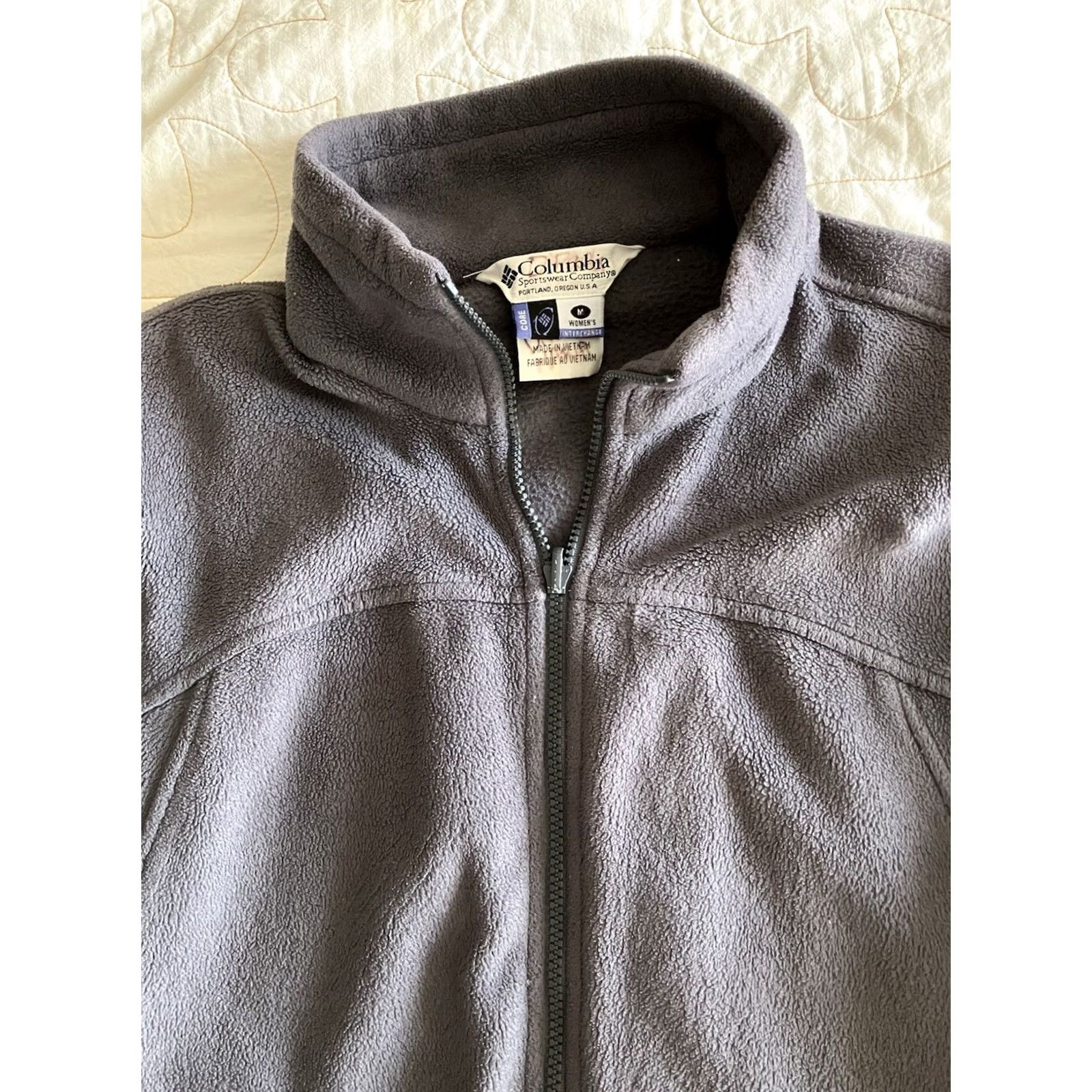 Vintage Columbia Jacket Womens XL Gray Full Zip Pockets Interchange Fleece Mid-Length Outdoor Casual Size XL / US 12-14 / IT 48-50 - 2 Thumbnail