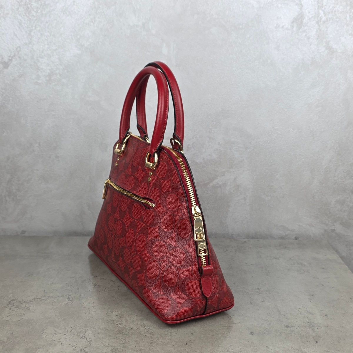 Coach Coach 2558 Katy Satchel In Signature Canvas Red Hand Bag Size ONE SIZE - 6 Thumbnail