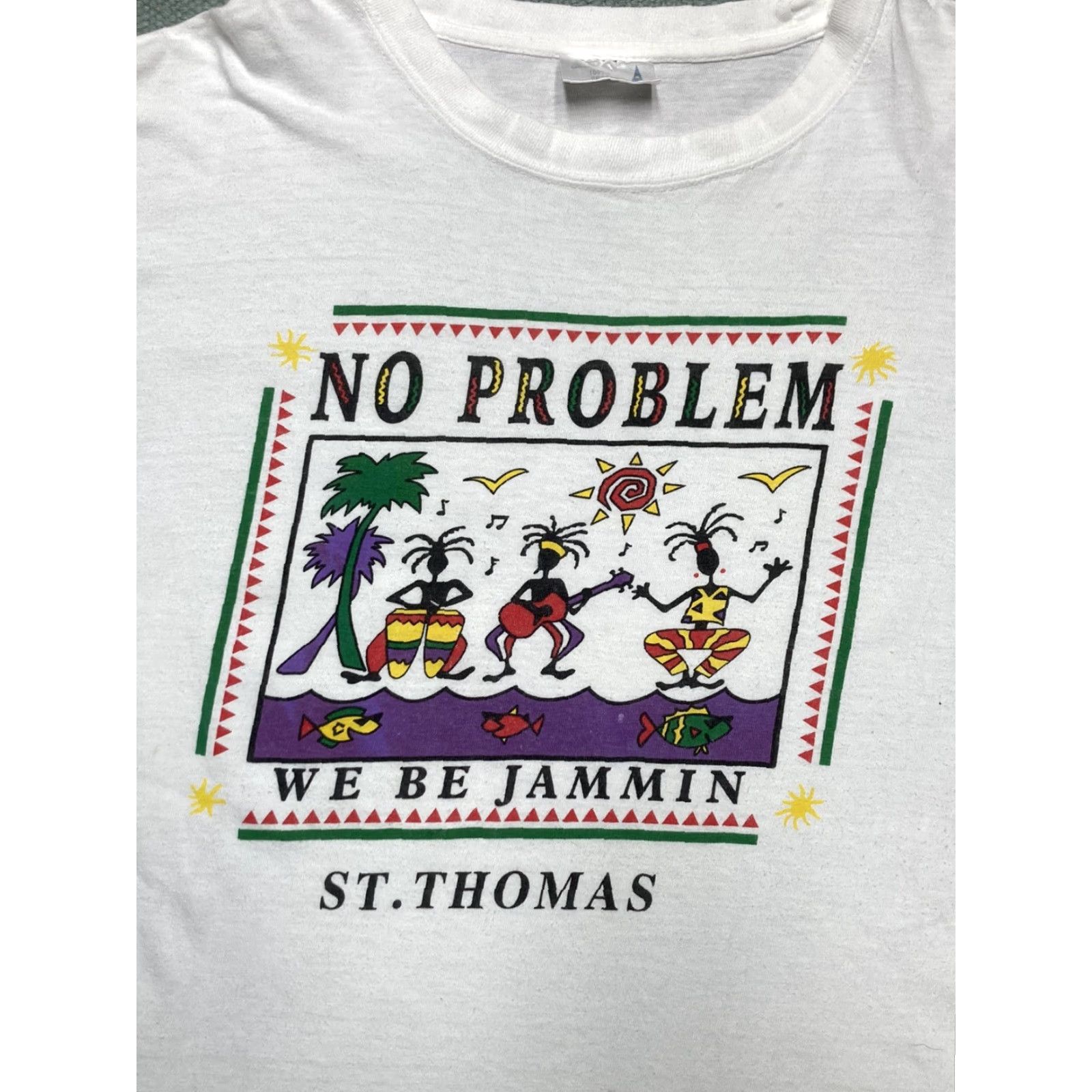 Vintage VINTAGE WE T-Shirt Jamaica St Thomas Graphic XL XXL Men Shirt White 90s Concert Jamaic a Size US XL / EU 56 / 4 - 2 Thumbnail
