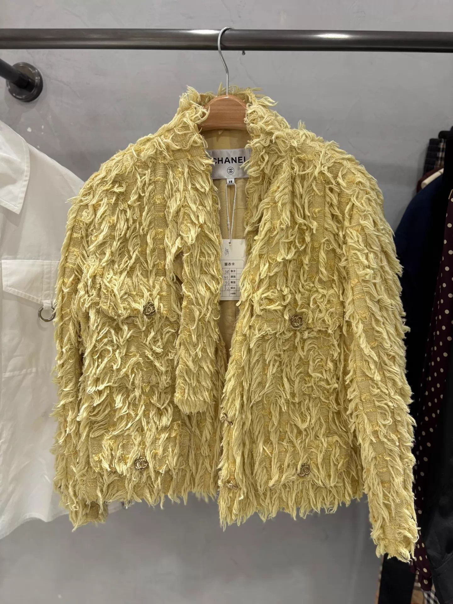 Chanel Chanel Mustard Yellow Fringe Runway Jacket 38 (Mint) Size S / US 4 / IT 40 - 1 Thumbnail