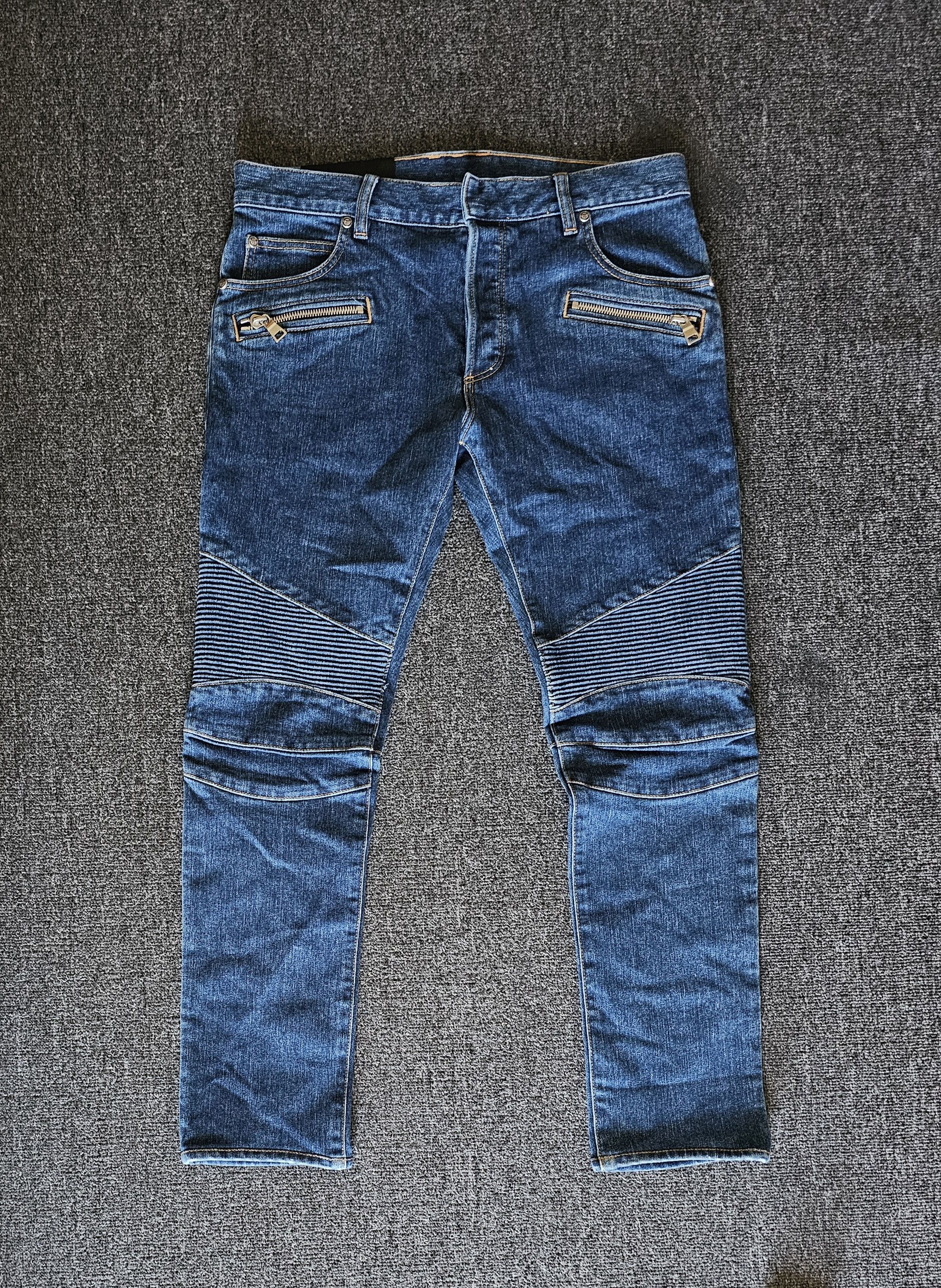 Balmain Balmain Decarnin Moto Biker Denim Jeans Black 4