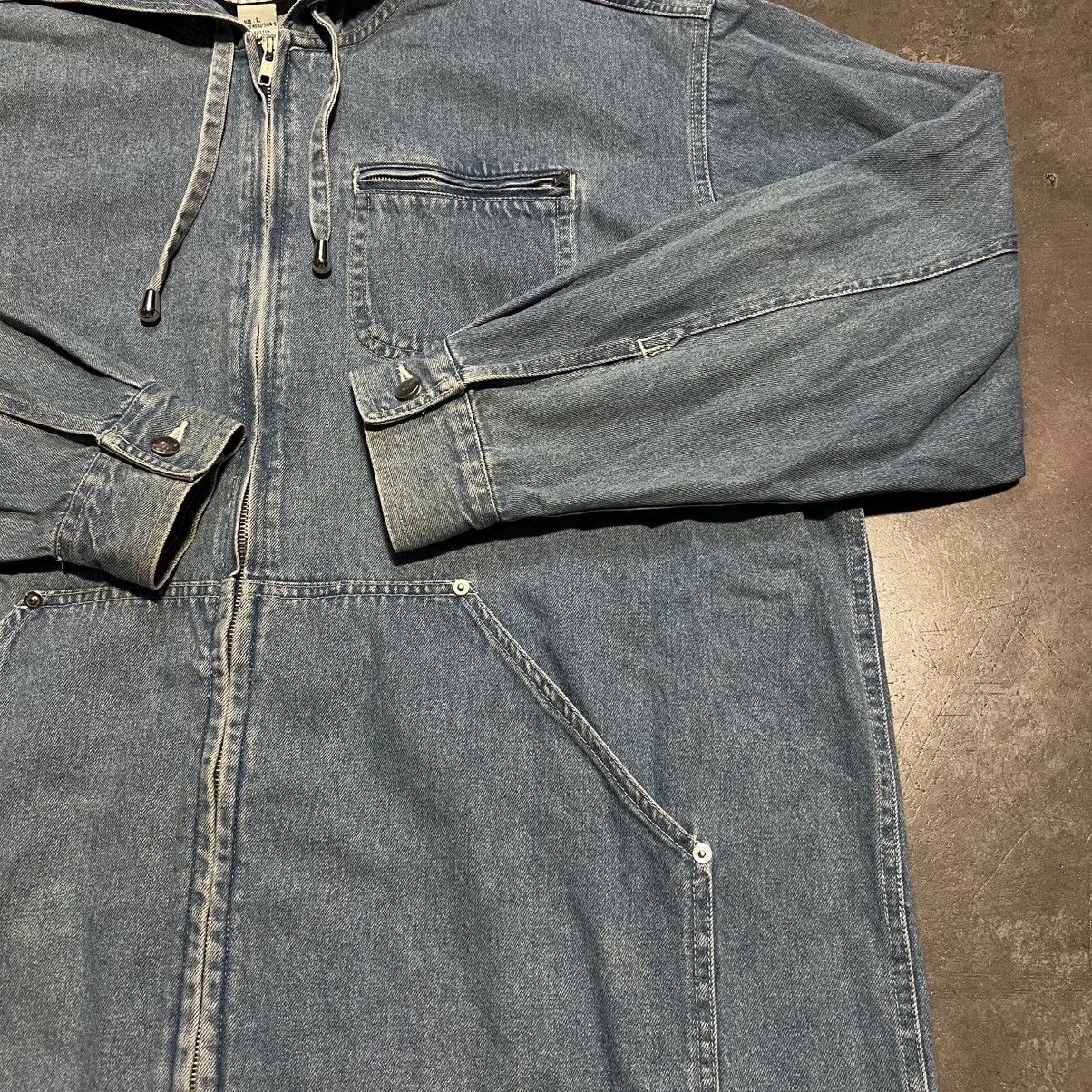 Vintage Vintage 90s Denim Chore Jacket Parka Overcoat Trench Faded Size US L / EU 52-54 / 3 - 5 Thumbnail