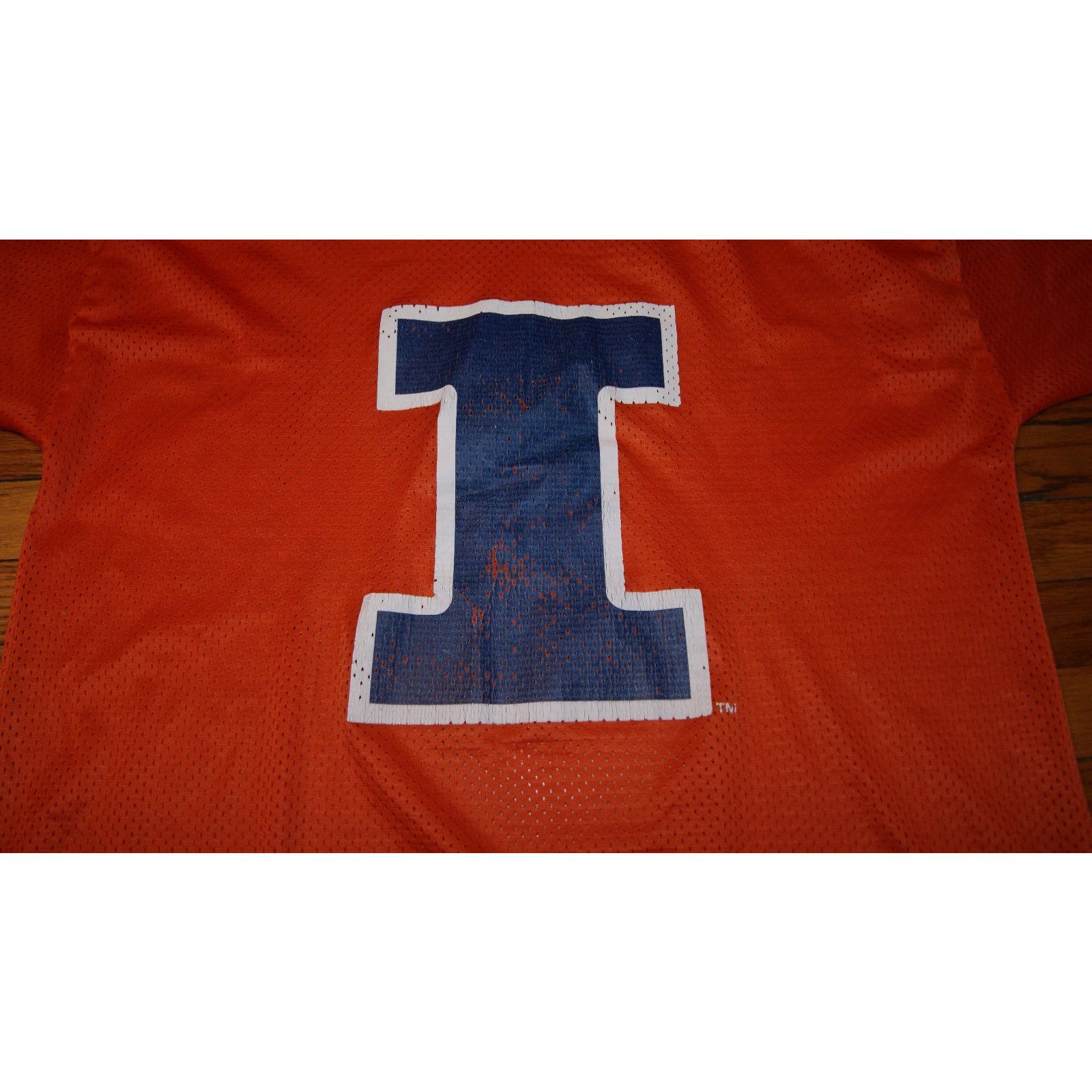 Vintage VTG ILLINOIS FIGHTING ILLINI Orange Mesh Football XL Jersey Size US XL / EU 56 / 4 - 2 Thumbnail