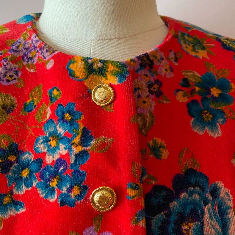 Kenzo KENZO Vintage rose blossom embroidered corduroy jacket wit Size XS / US 0-2 / IT 36-38 - 3 Thumbnail