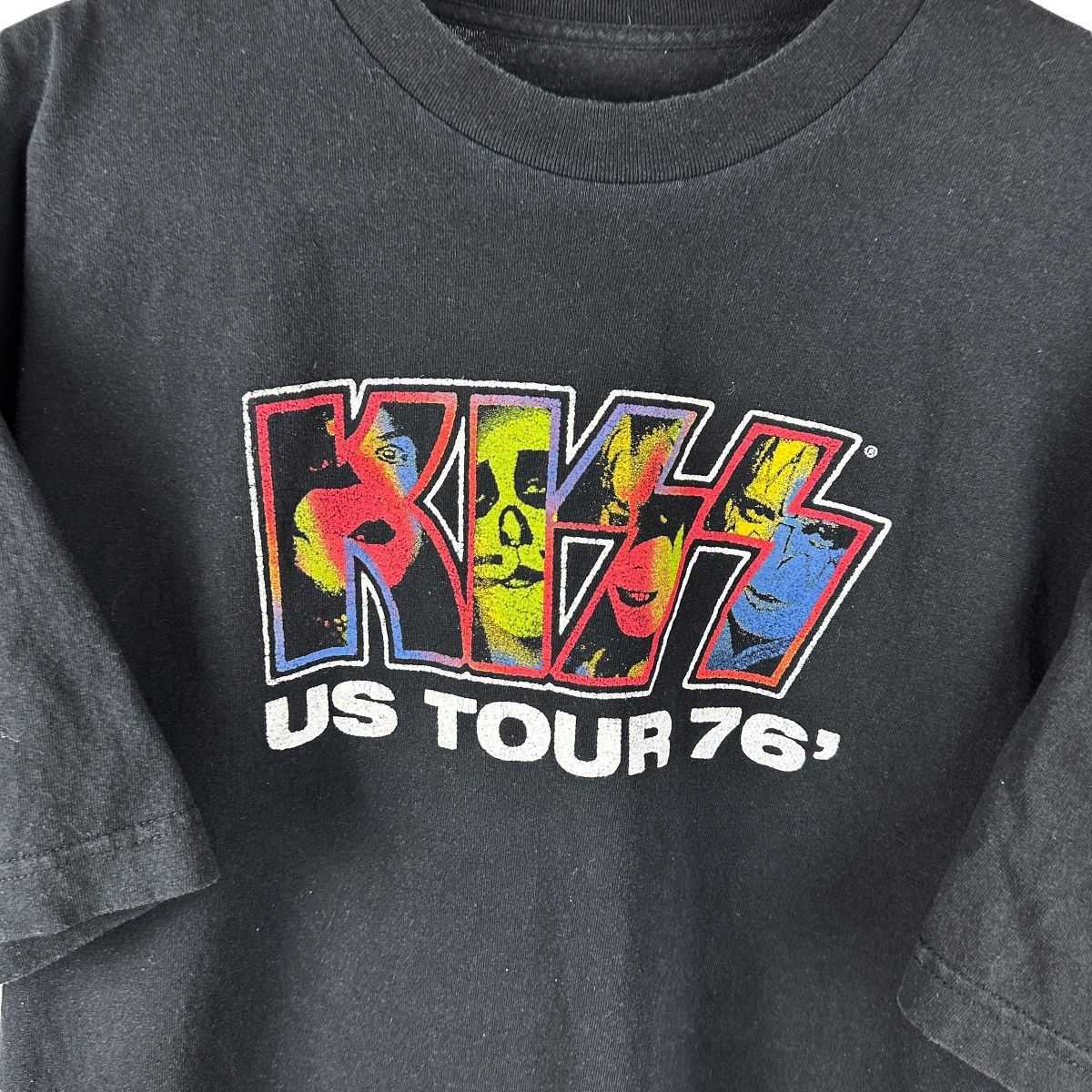 Band Tees Mens Y2K Kiss 1976 US Tour Rock Band Shirt 2XLT Size US XXL / EU 58 / 5 - 2 Thumbnail