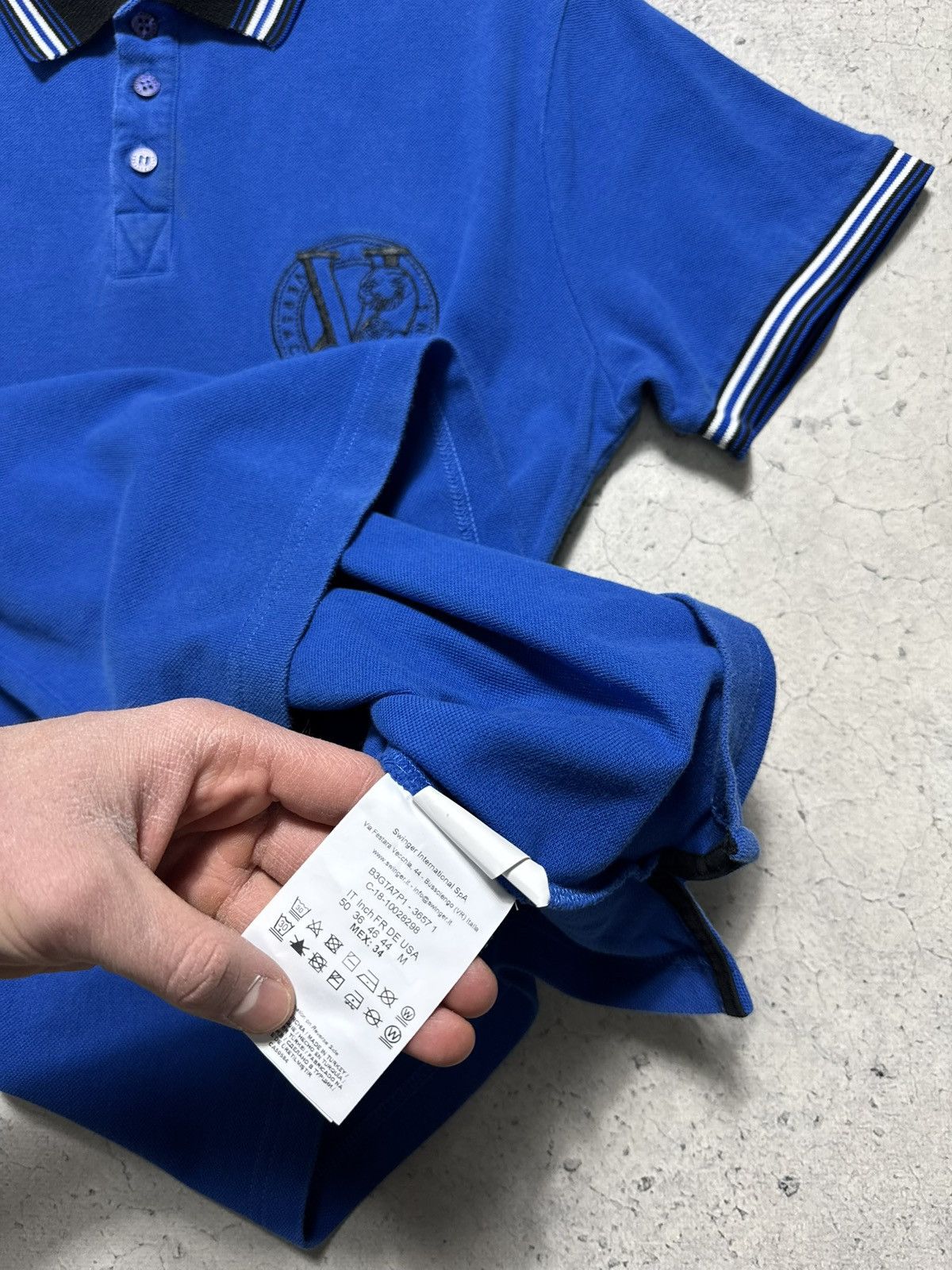 Versace Jeans Couture Versace Jeans Big Logo Luxury Polo Shirt Blue Size M Size US M / EU 48-50 / 2 - 11 Thumbnail