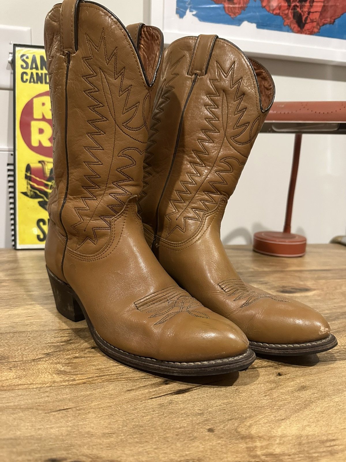 Wrangler Vintage Wrangler Cowboy Boots Tan Size 10 D Size US 10 / EU 43 - 1 Thumbnail