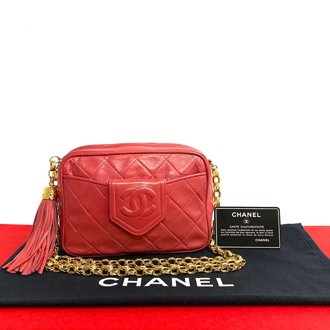 Chanel Chanel Matelasse Lambskin Shoulder Bag Leather Shoulder Bag in Pink, Women's