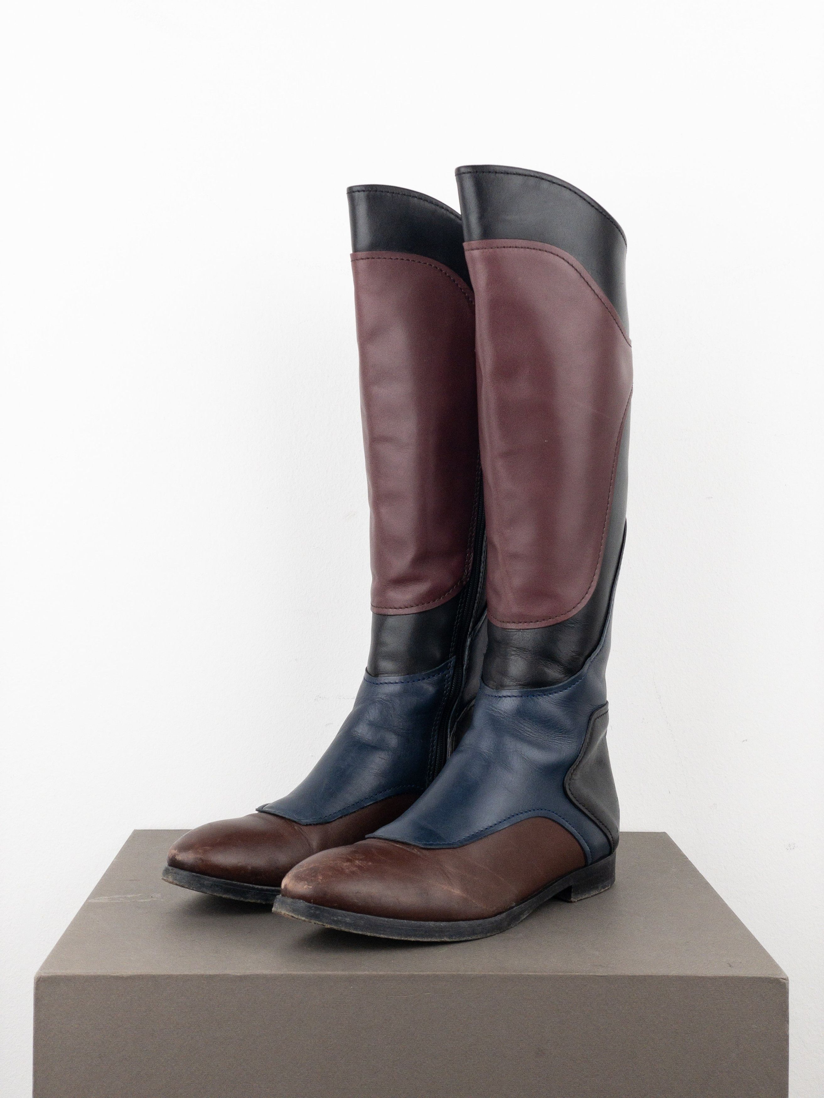 Miu Miu AW08 Knee-High Biker Riding Boots Size US 6 / IT 36 - 1 Thumbnail