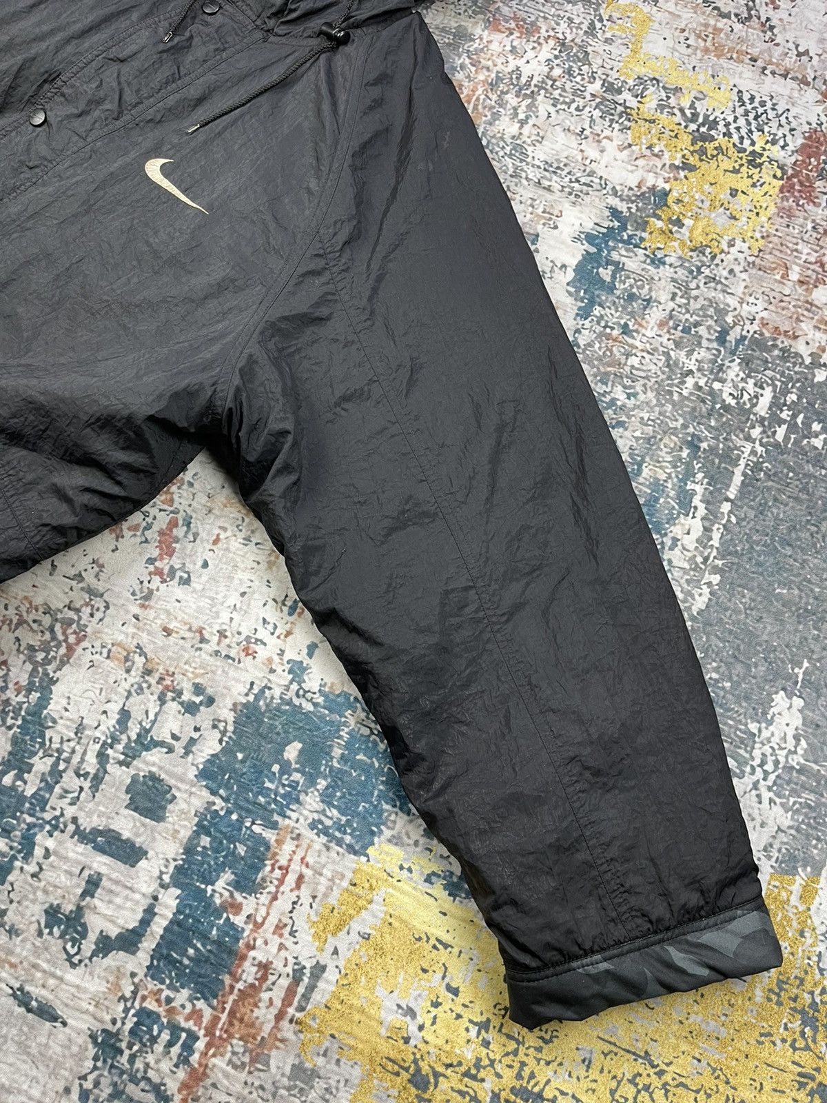 Nike Vtg 90s NIKE Big Swoosh Thick Quilted Coach Jacket Size US L / EU 52-54 / 3 - 7 Thumbnail