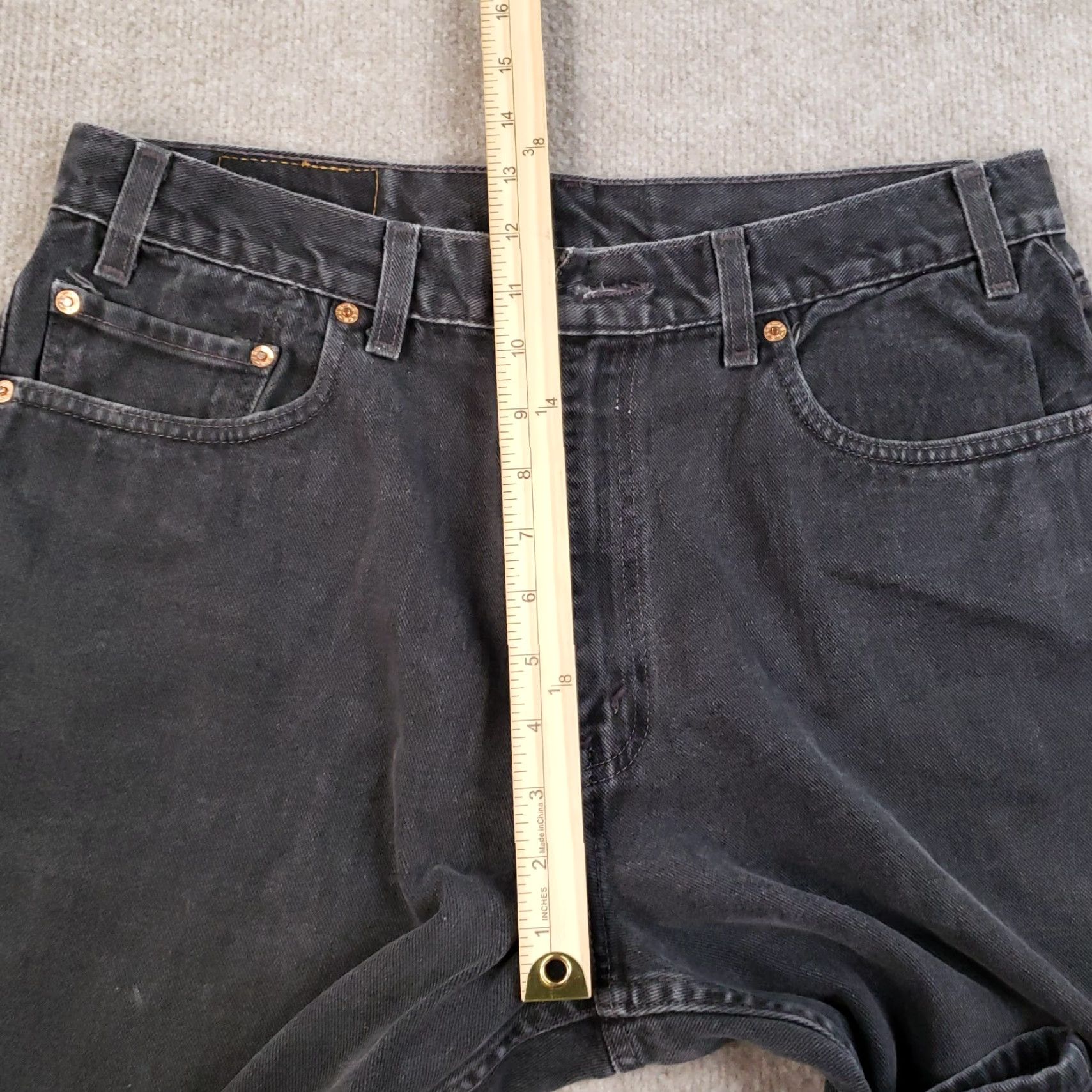Levi's Levi's 550 Jeans Mens Black Denim 36x30 Relaxed Fit Straight Leg (34x28 Actual) Size US 36 / EU 52 - 7 Thumbnail